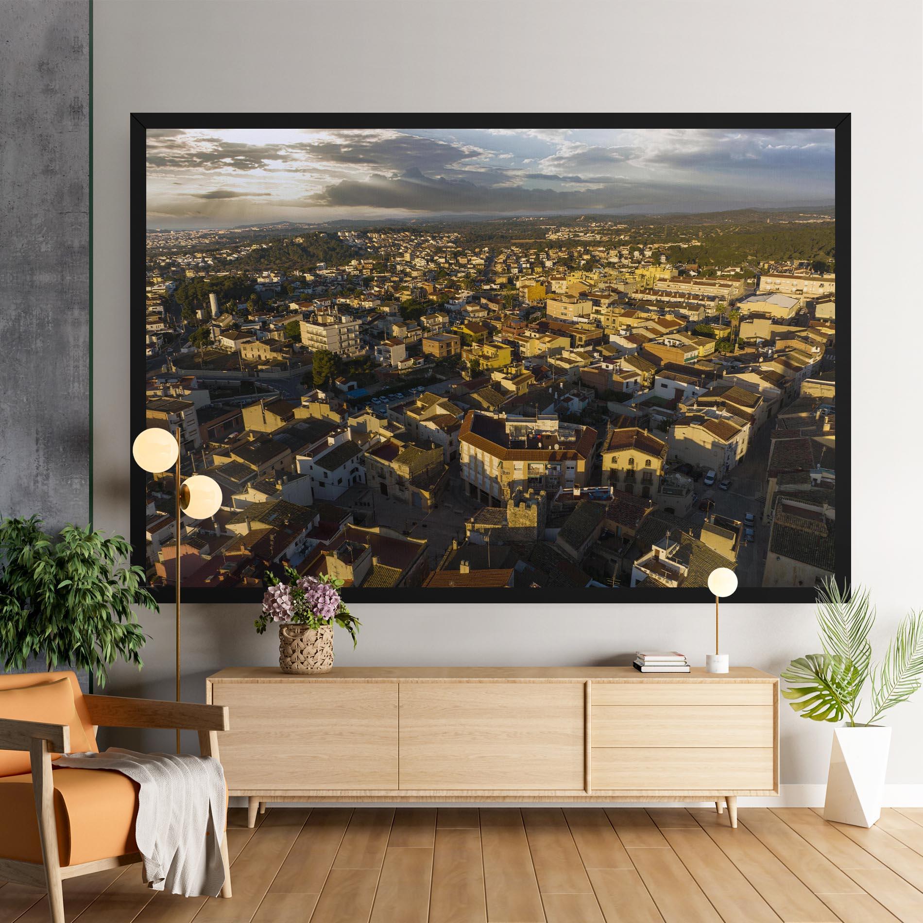 Leinwandbild Streets Town Sunrise mockup 9