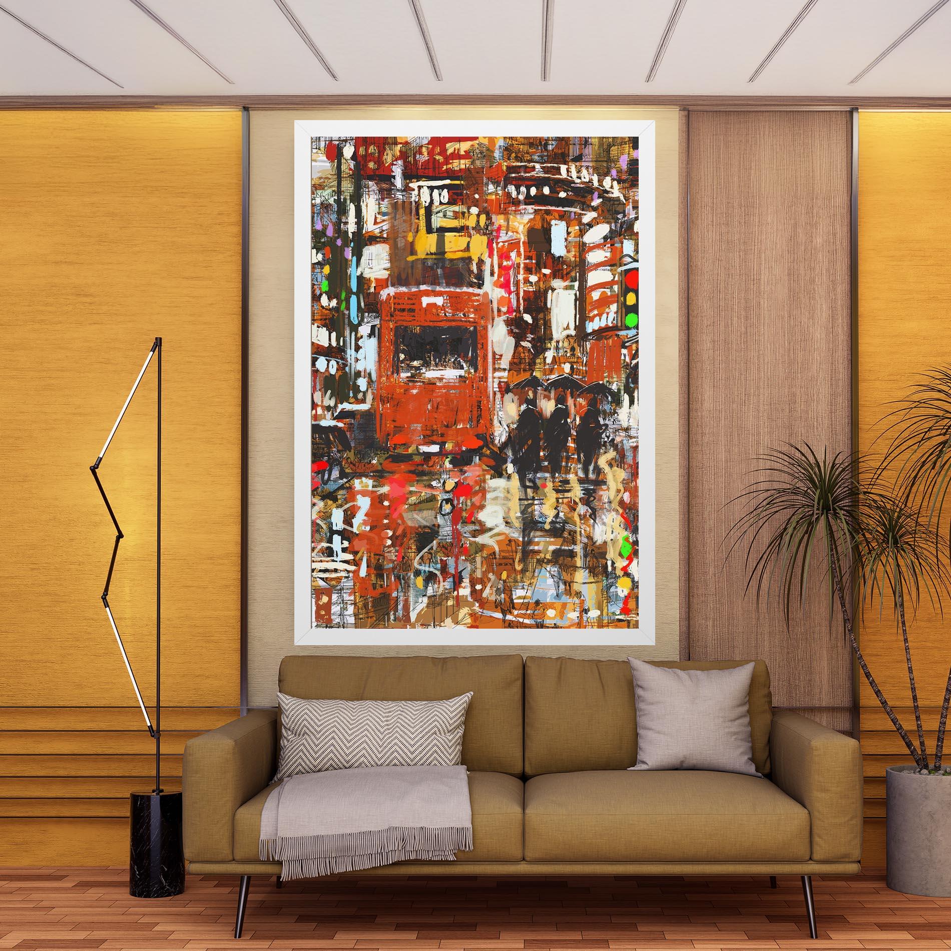 Leinwandbild Seamless Colorful City mockup 9