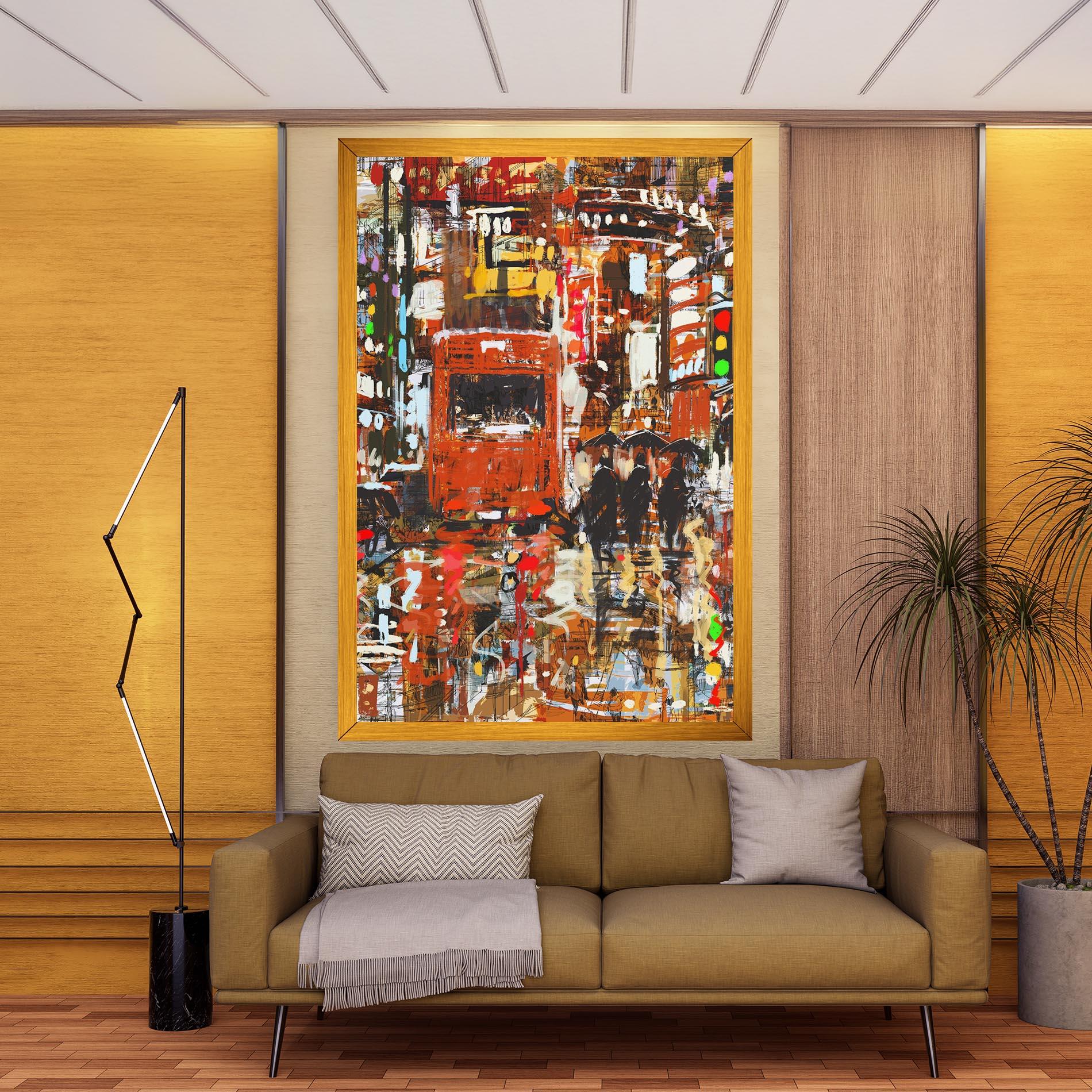 Leinwandbild Seamless Colorful City mockup 9