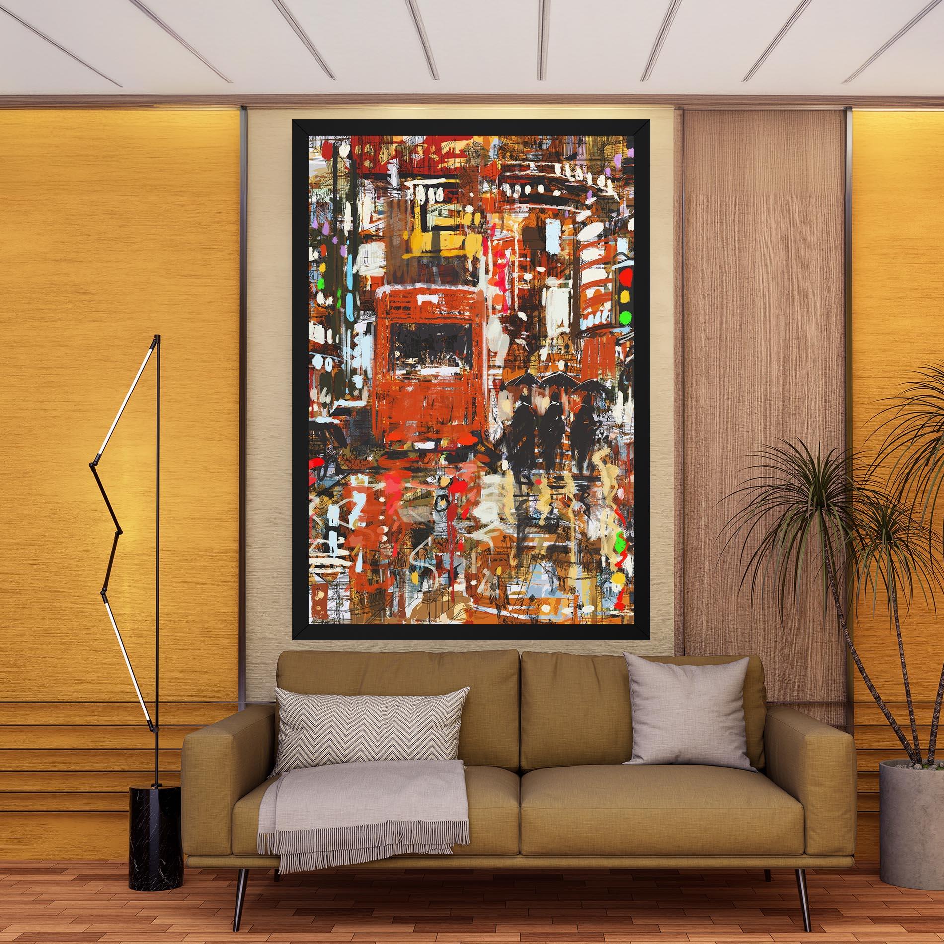 Leinwandbild Seamless Colorful City mockup 9