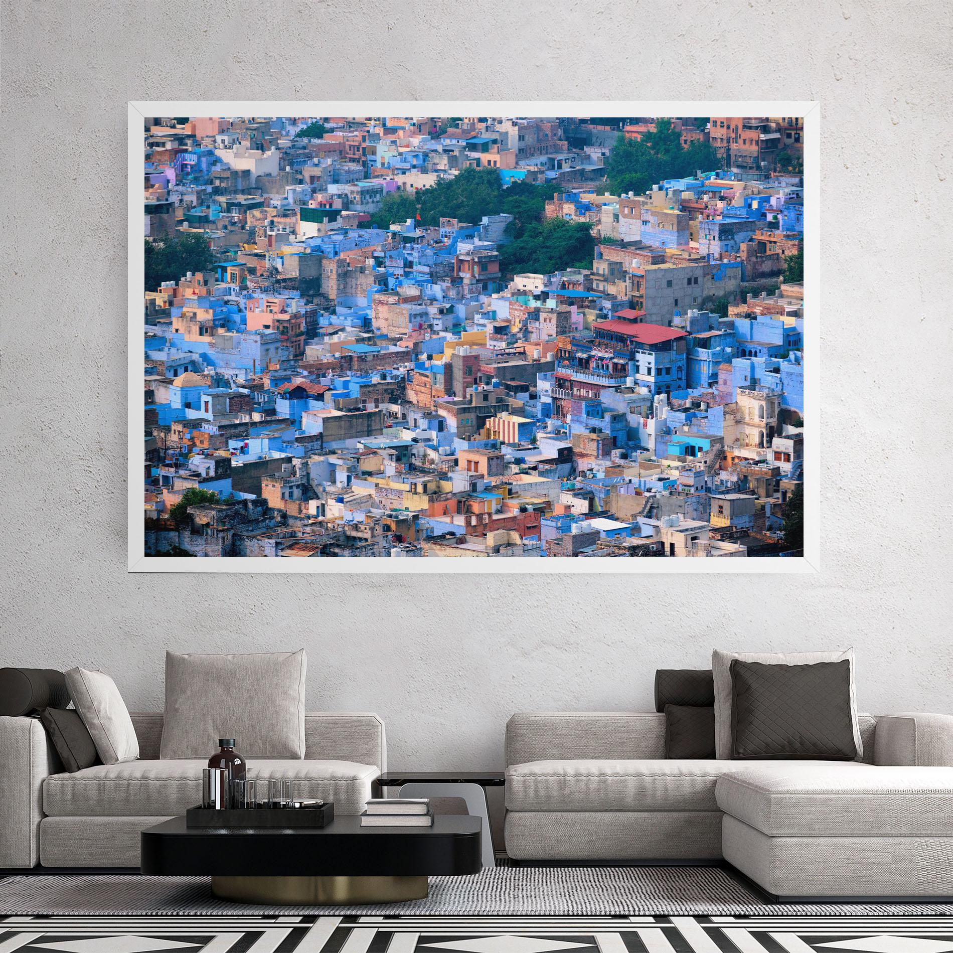 Leinwandbild Blue City India mockup 2