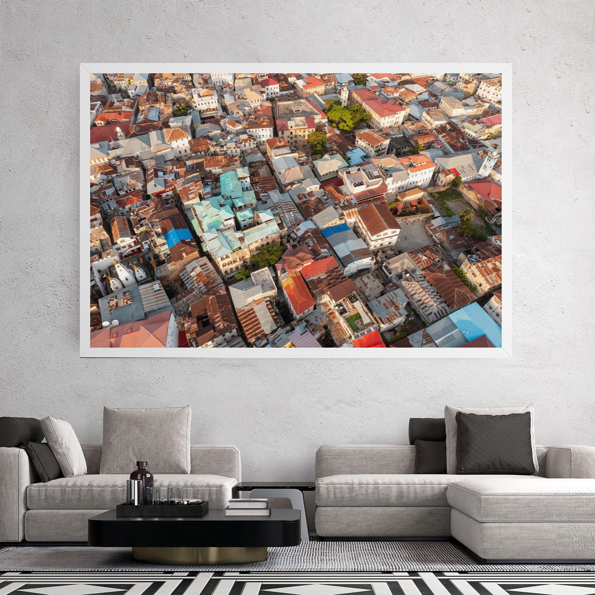 Leinwandbild Island Tanzania Buildings mockup 2