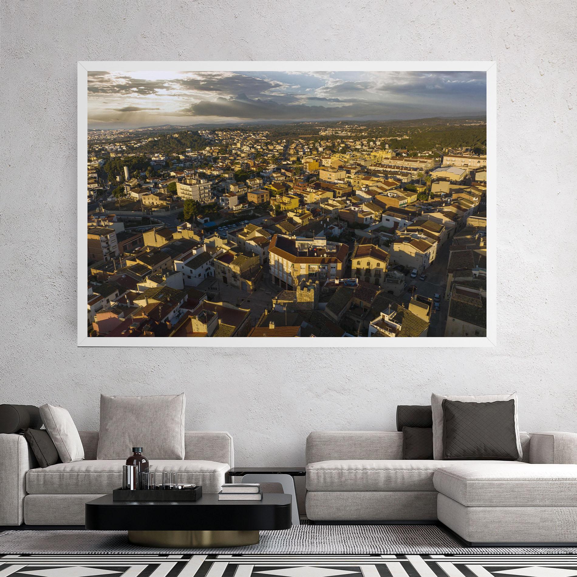 Leinwandbild Streets Town Sunrise mockup 2