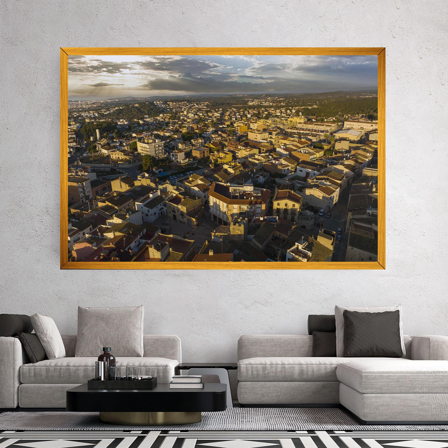 Leinwandbild Streets Town Sunrise mockup 2