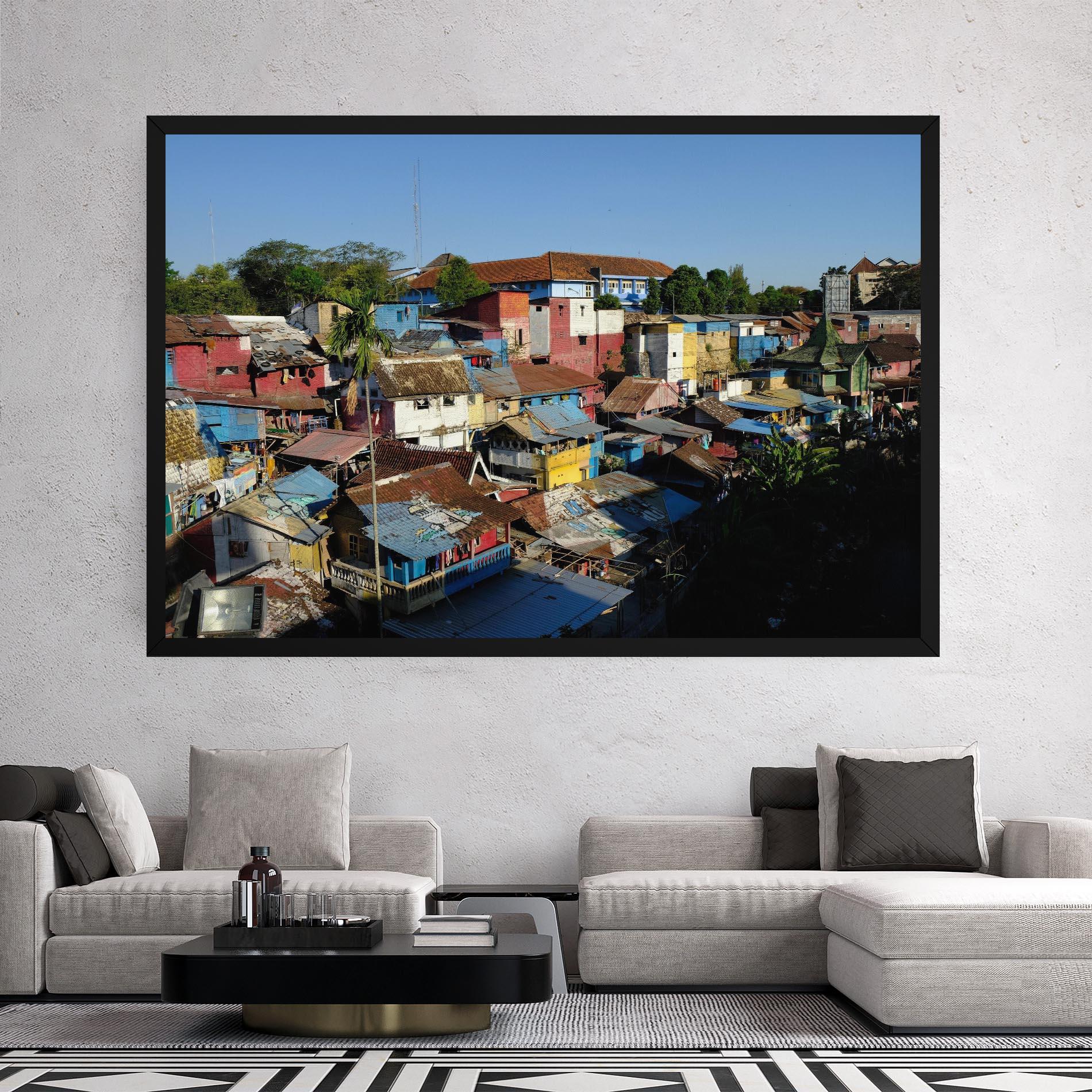 Leinwandbild Slum Building mockup 2