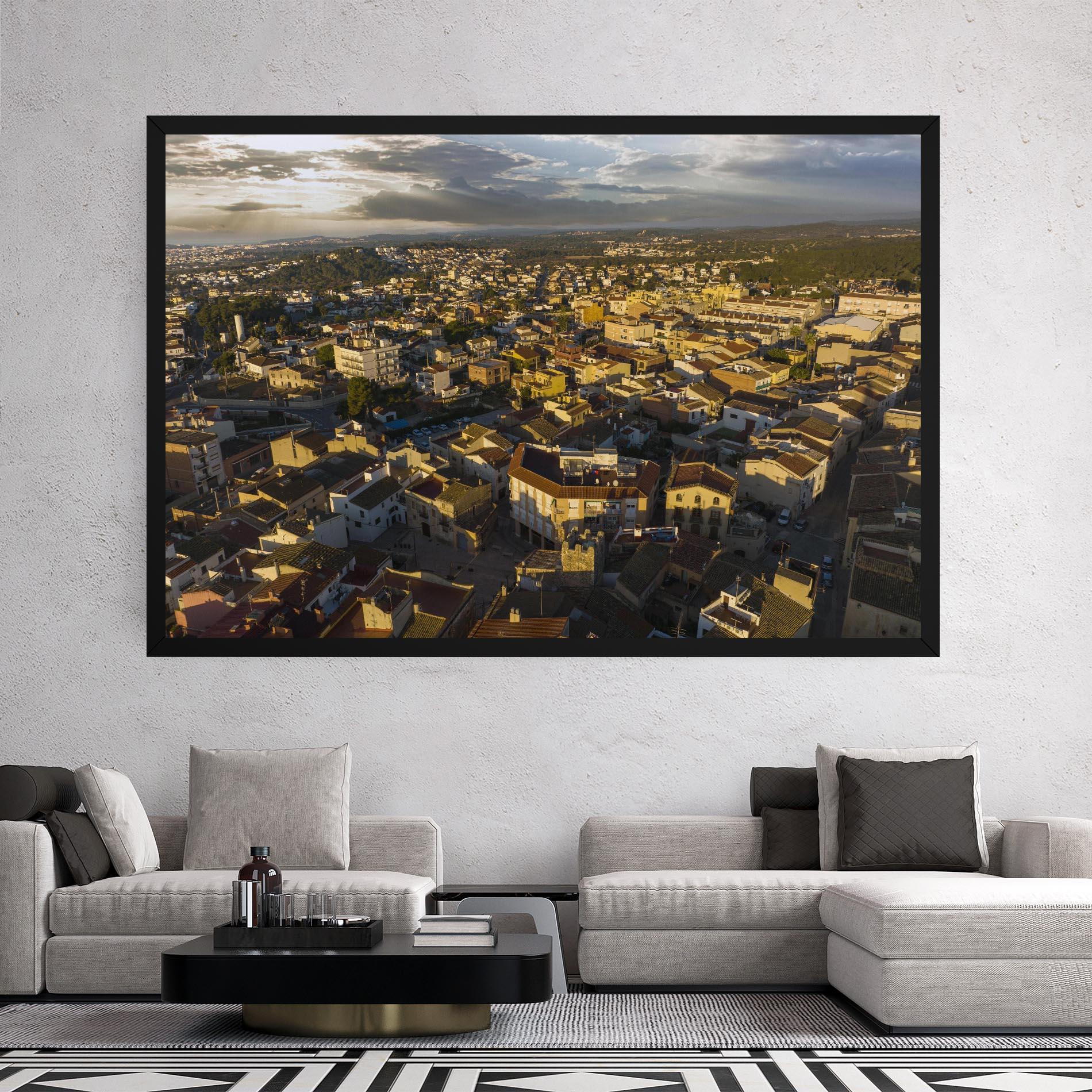 Leinwandbild Streets Town Sunrise mockup 2