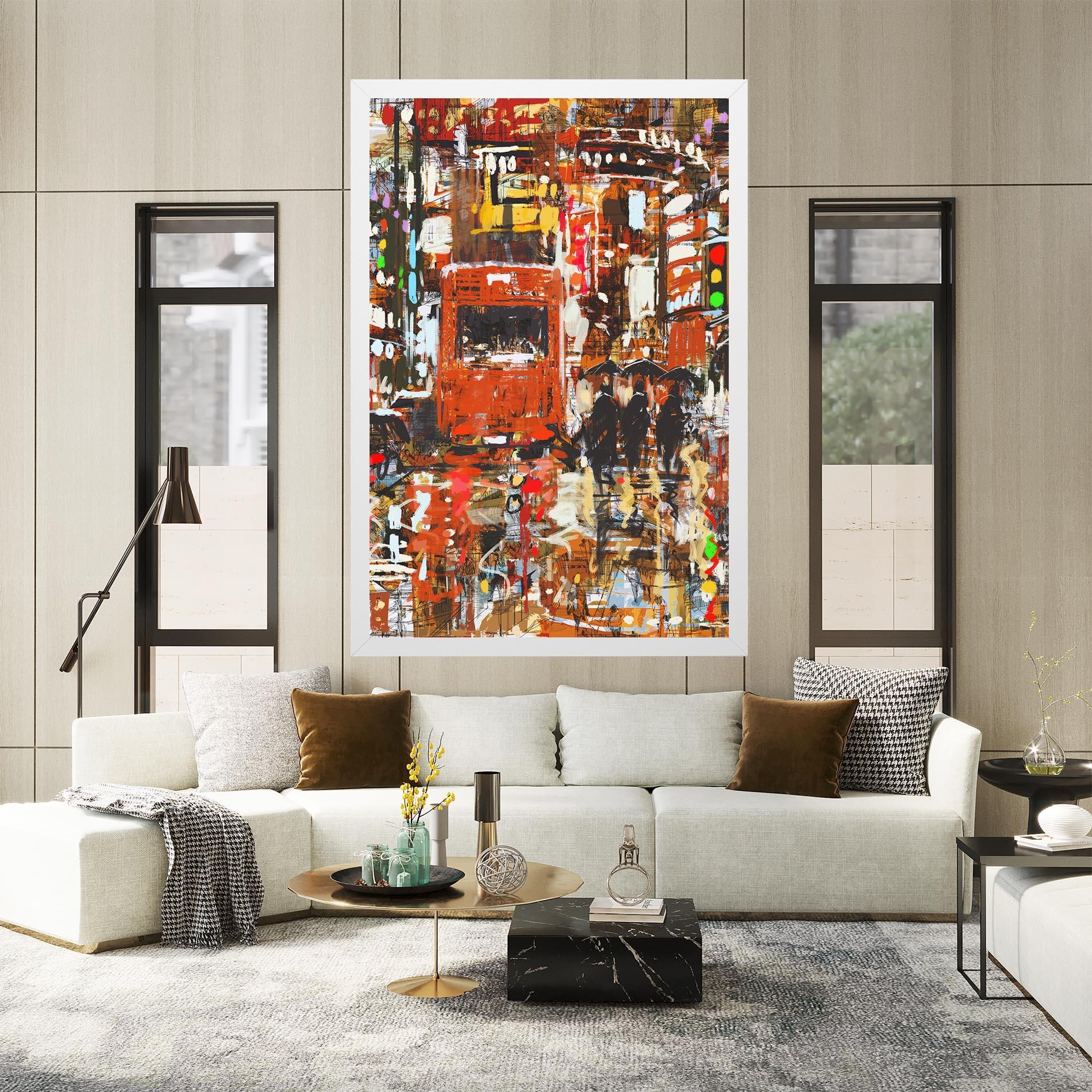 Leinwandbild Seamless Colorful City mockup 2