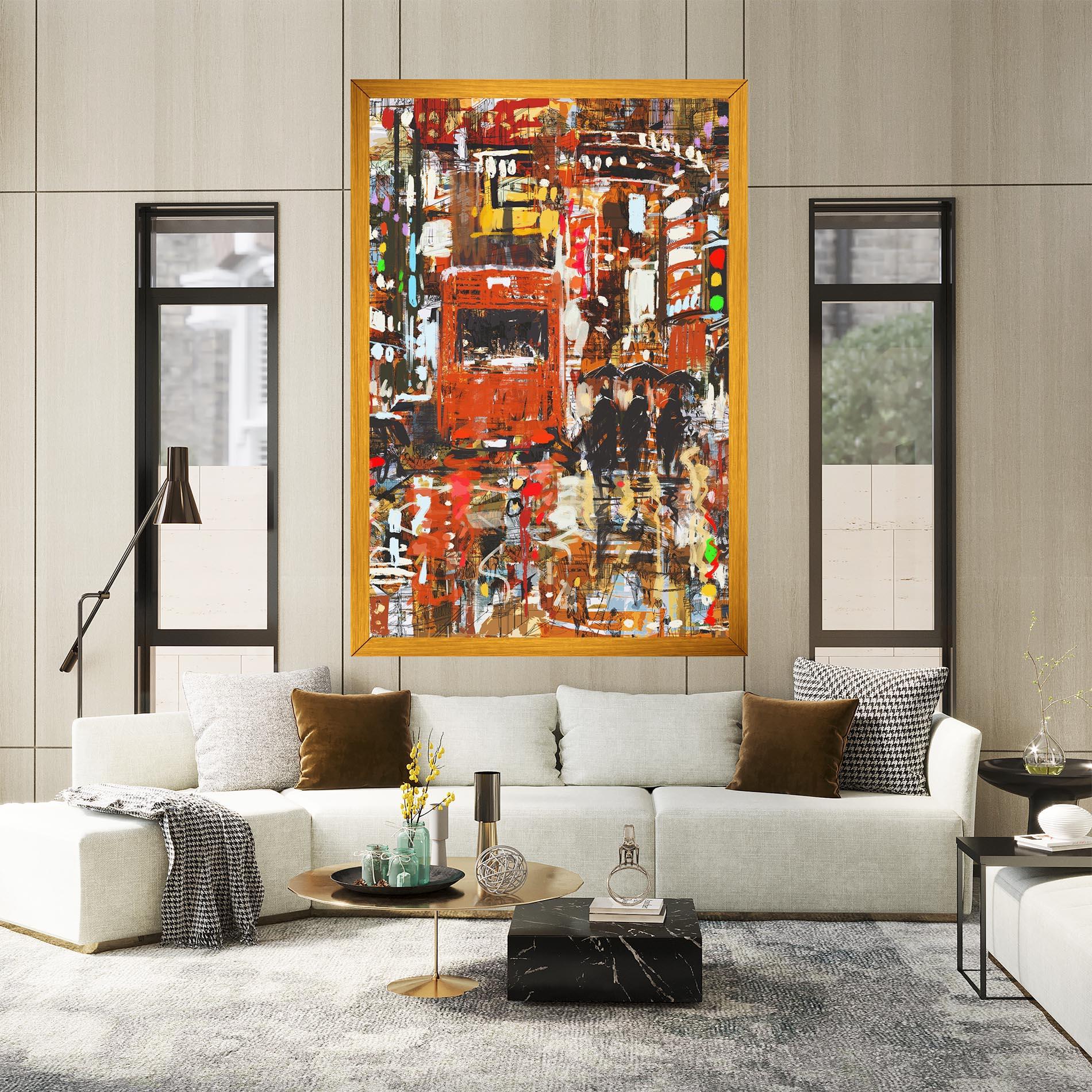 Leinwandbild Seamless Colorful City mockup 2