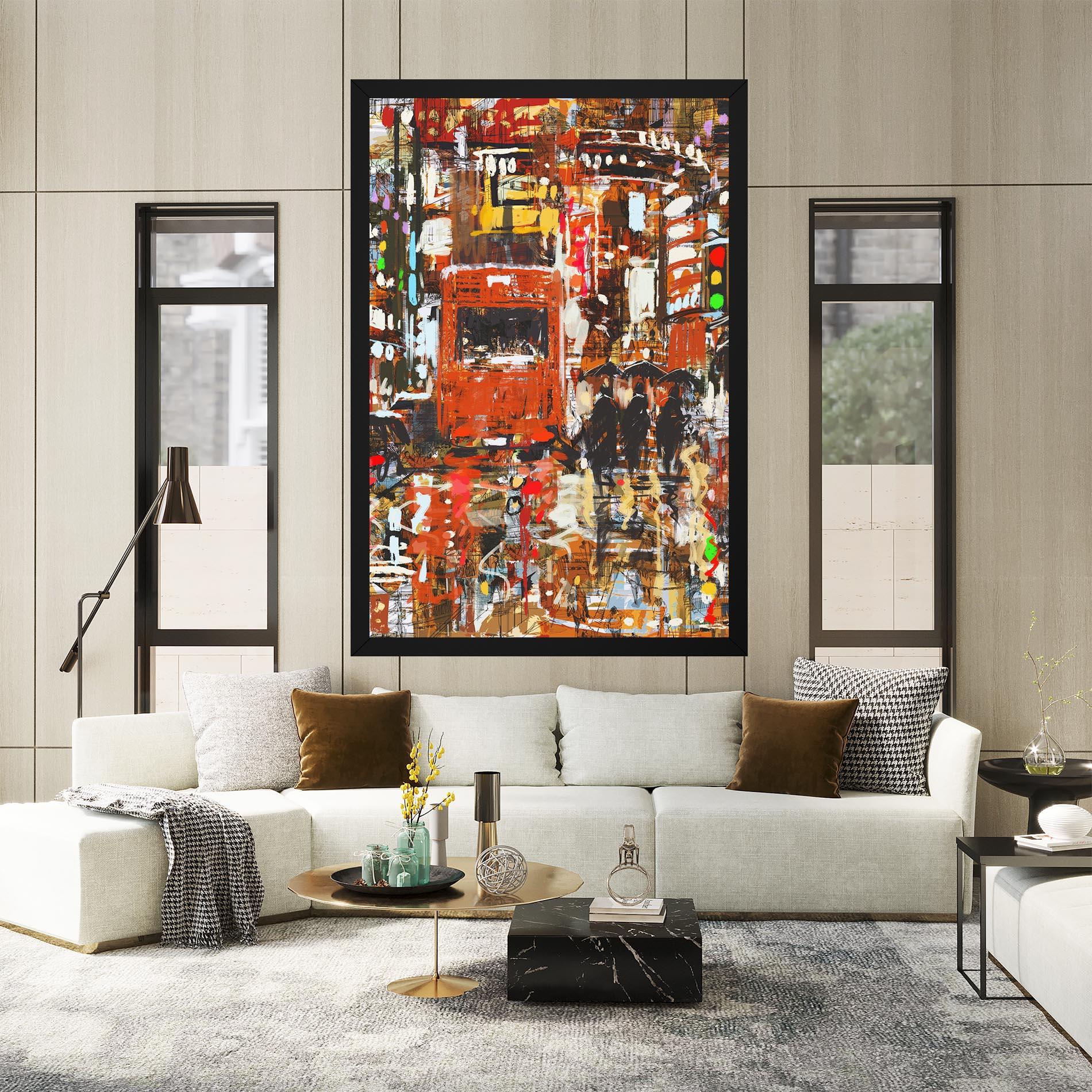 Leinwandbild Seamless Colorful City mockup 2