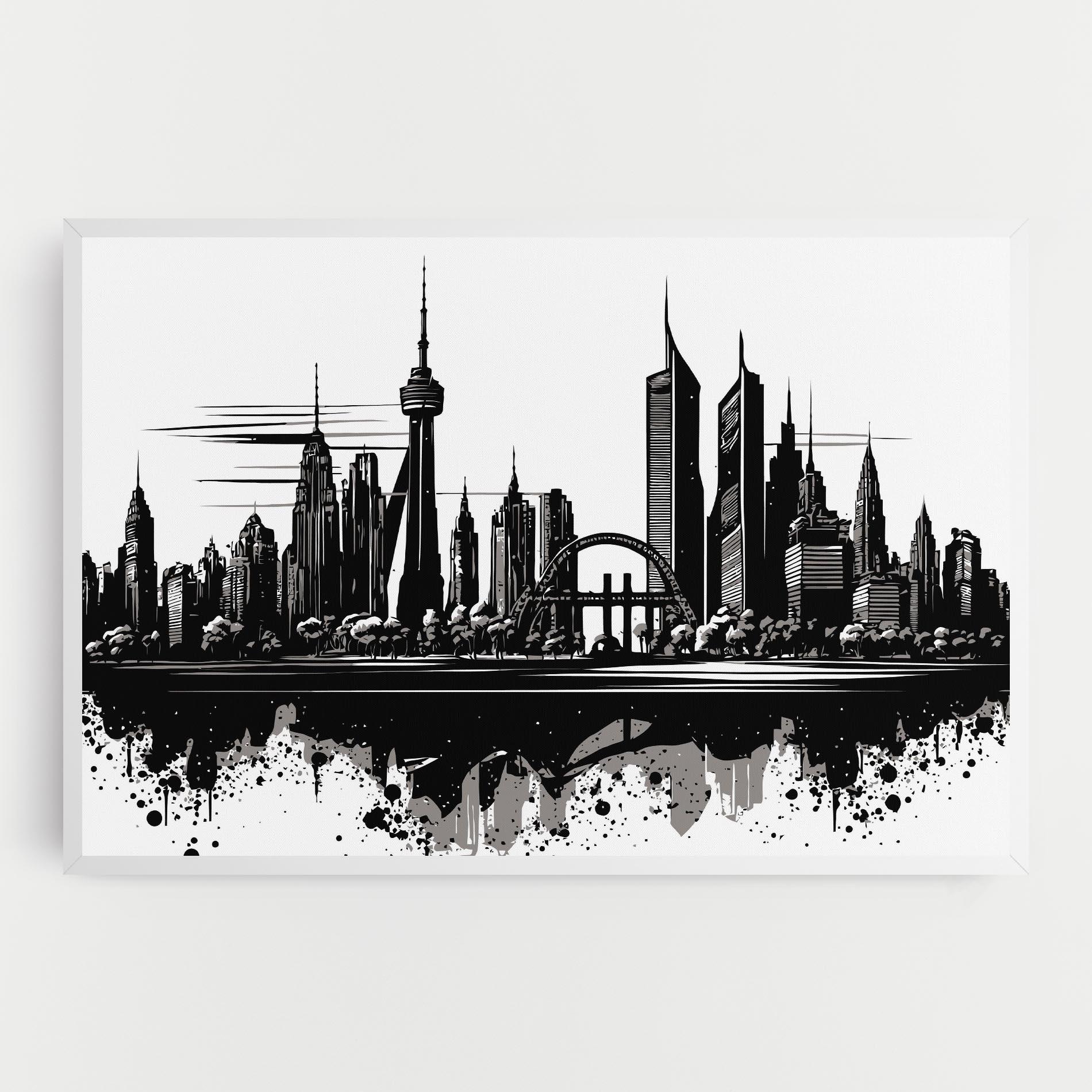 Leinwandbild Black Ink City mockup 0