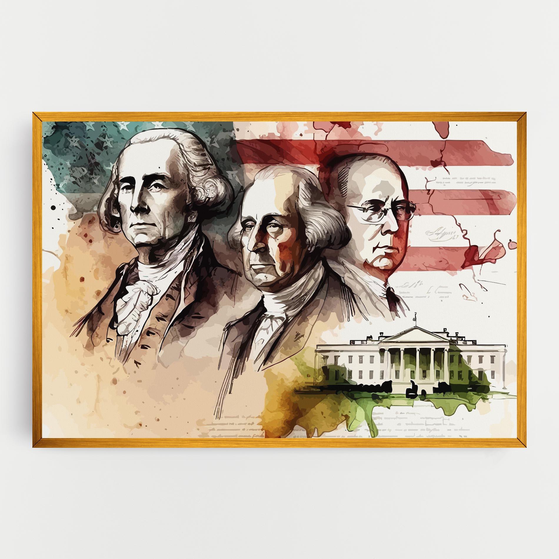 Leinwandbild American Art Flag mockup 0