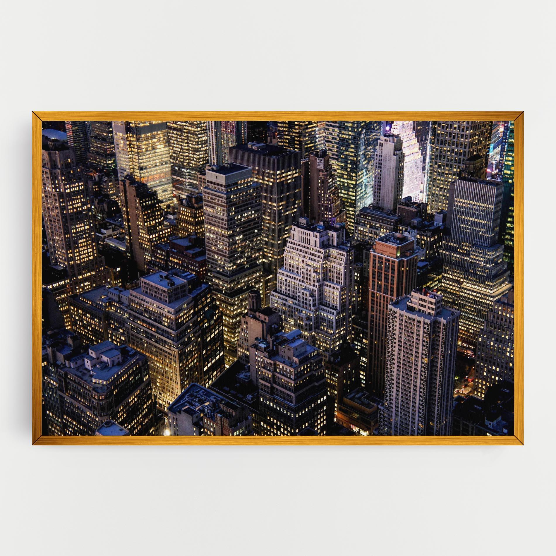 Leinwandbild Blue Gold Skylines mockup 0