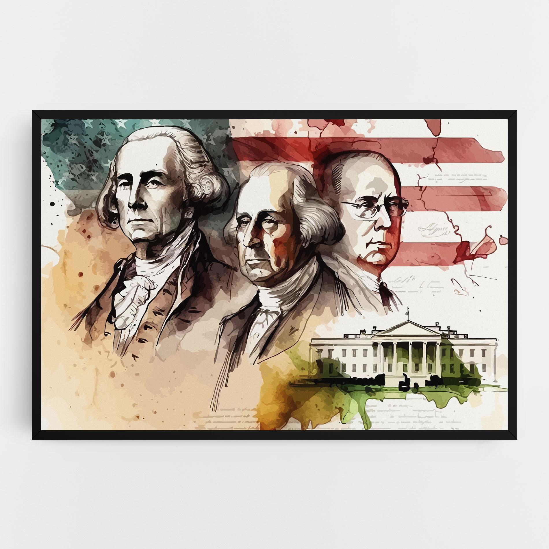 Leinwandbild American Art Flag mockup 0