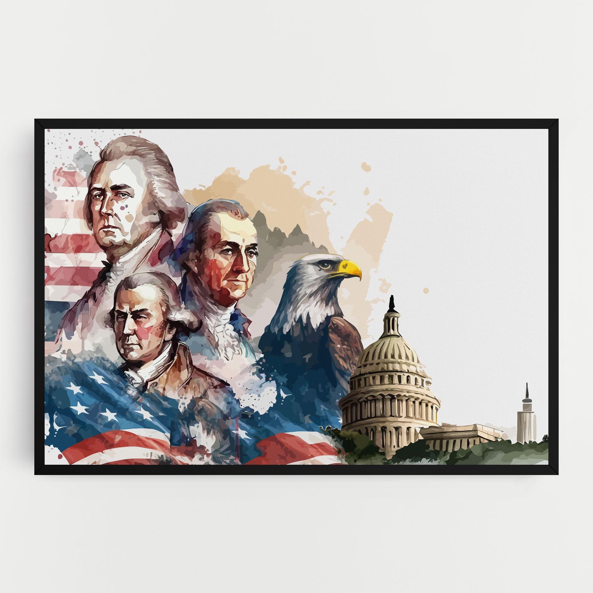 Leinwandbild American Flag Art mockup 0