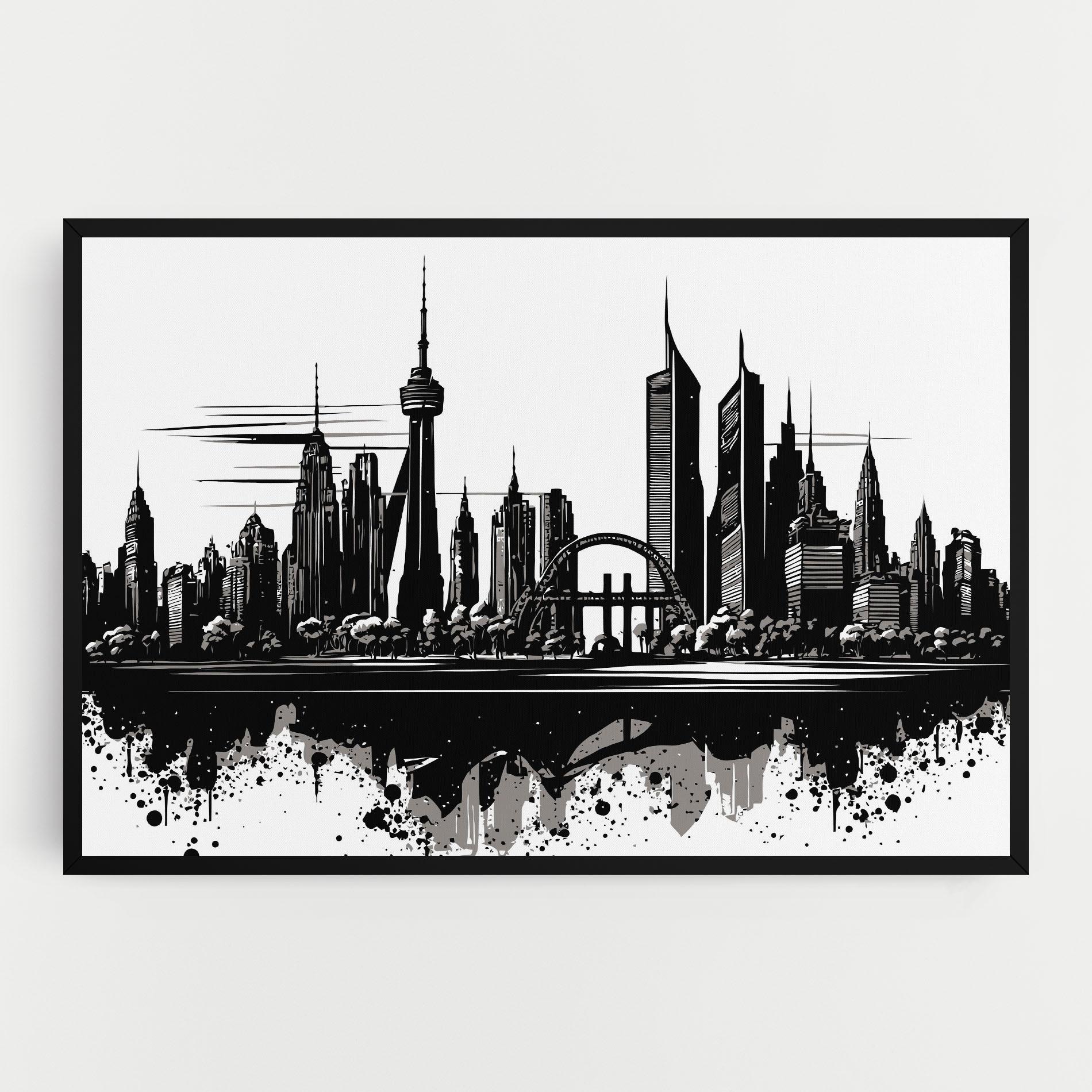 Leinwandbild Black Ink City mockup 0