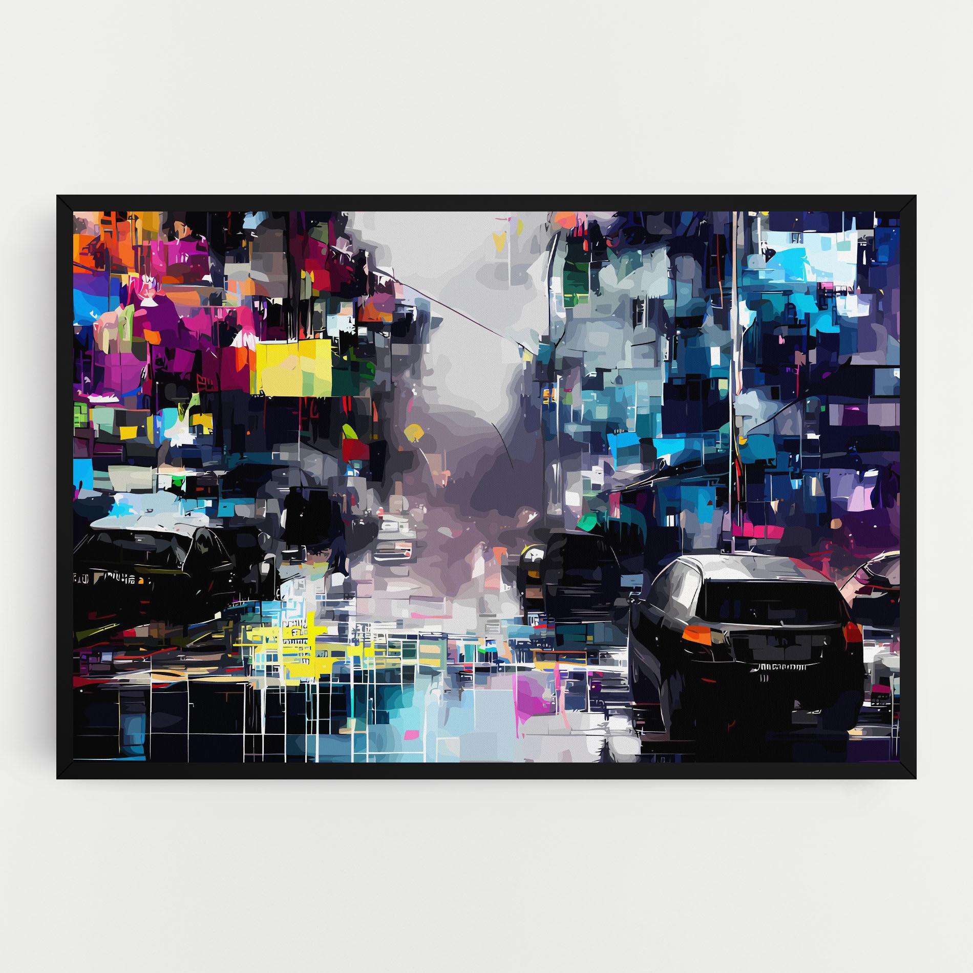 Leinwandbild Grunge City Street mockup 0