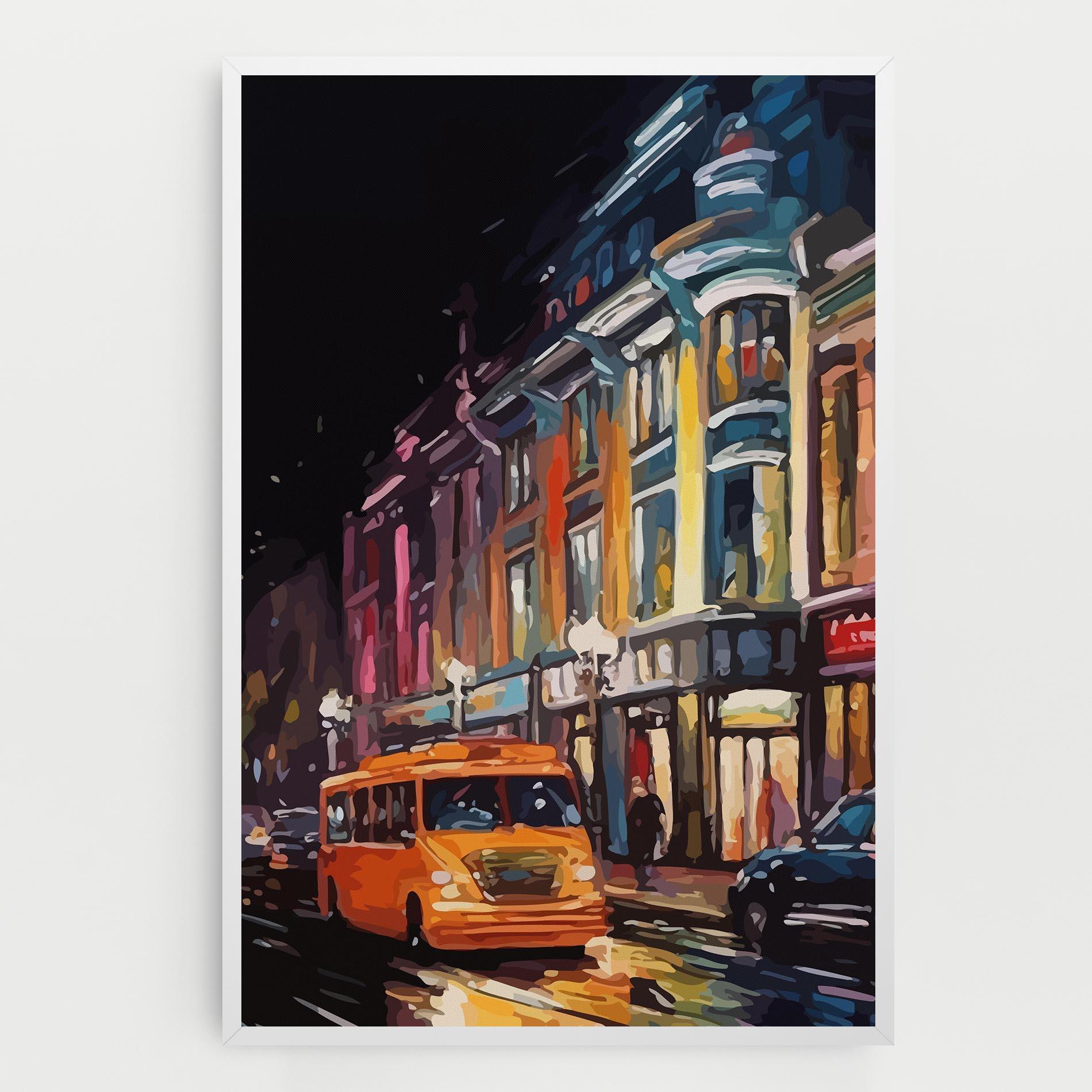 Leinwandbild Yellow Car City Art mockup 0