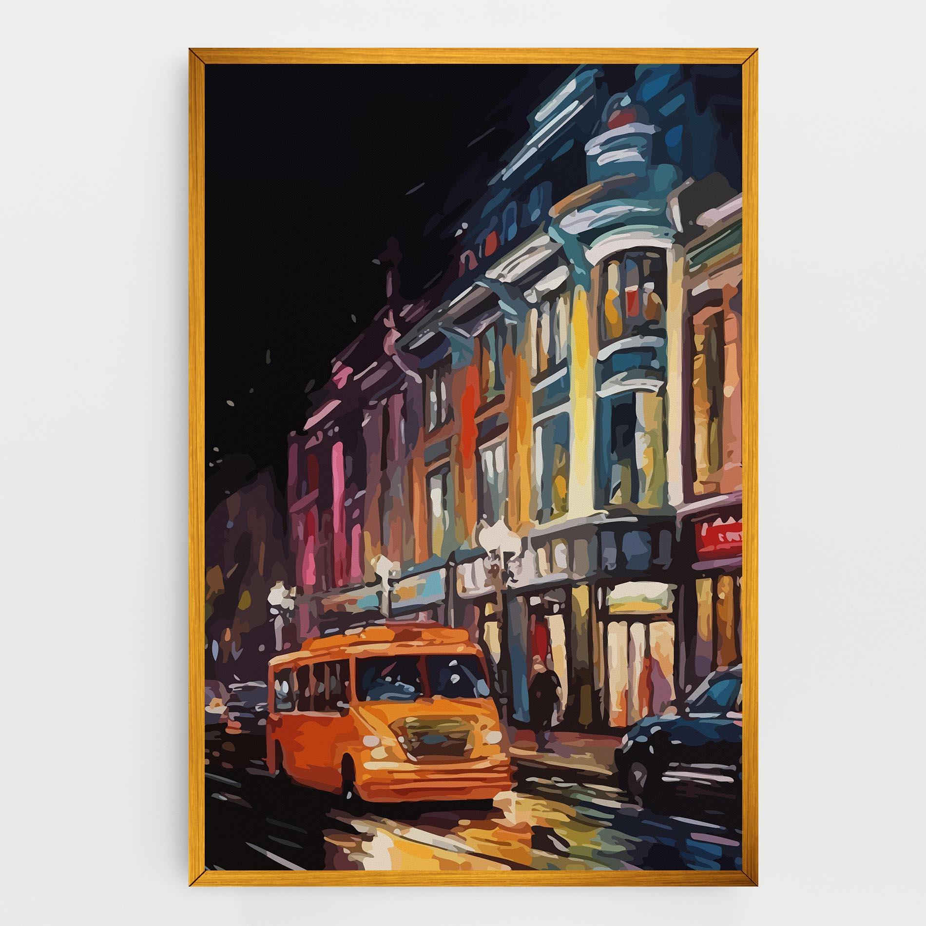 Leinwandbild Yellow Car City Art mockup 0