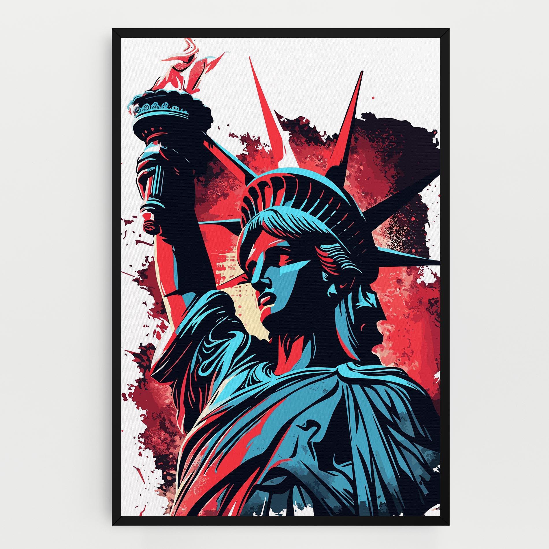 Leinwandbild Liberty Statue Art mockup 0