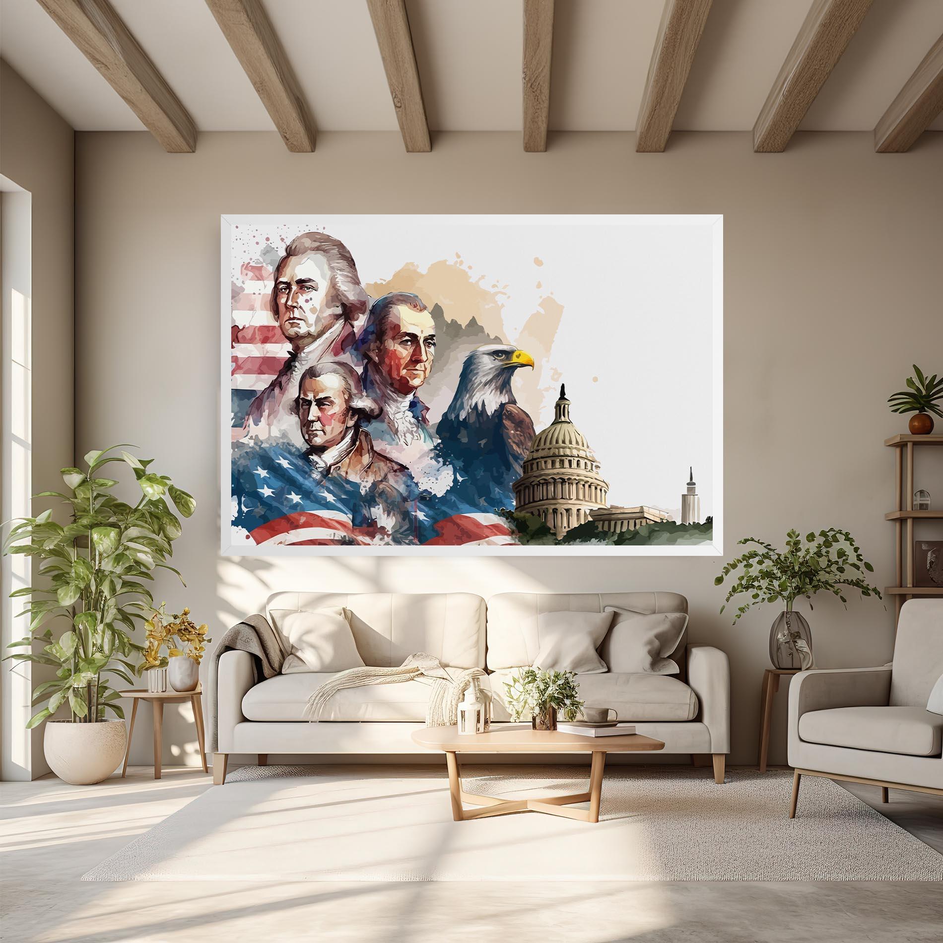 Leinwandbild American Flag Art mockup 6