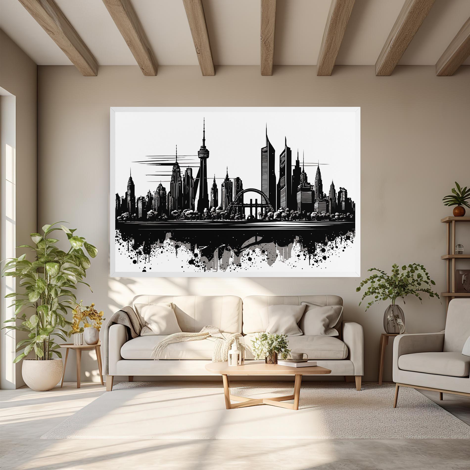 Leinwandbild Black Ink City mockup 6