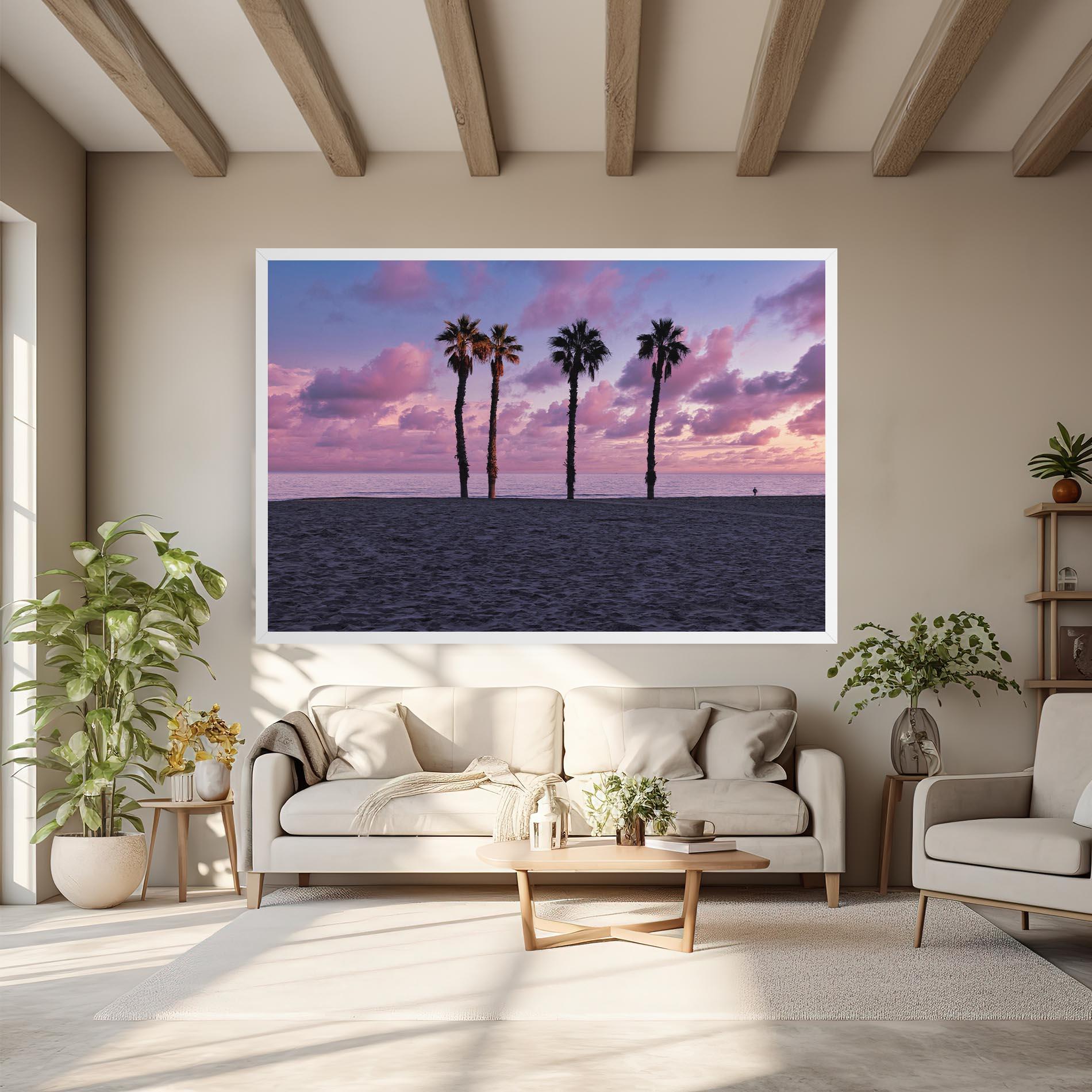 Leinwandbild Palm Trees Beach mockup 6