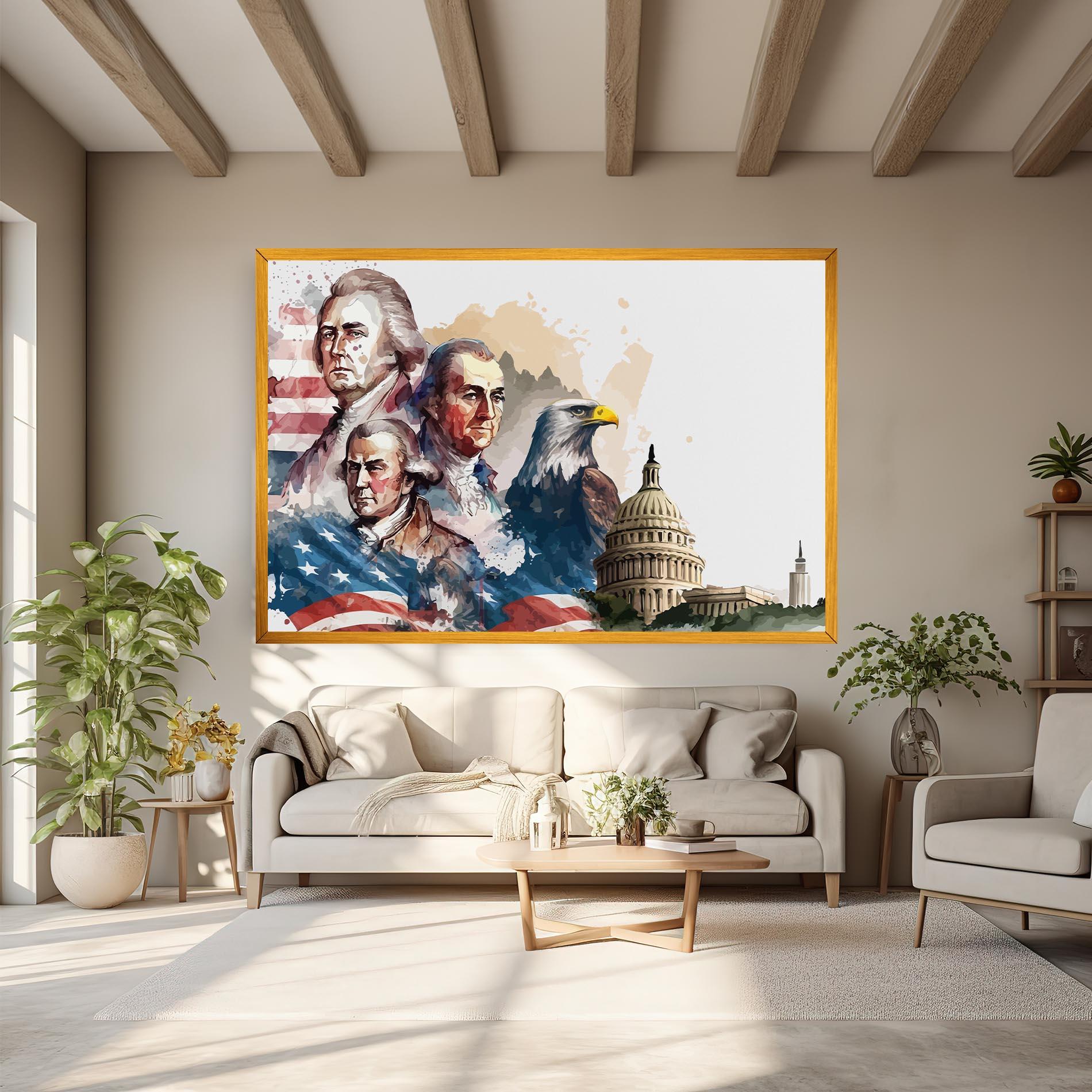 Leinwandbild American Flag Art mockup 6