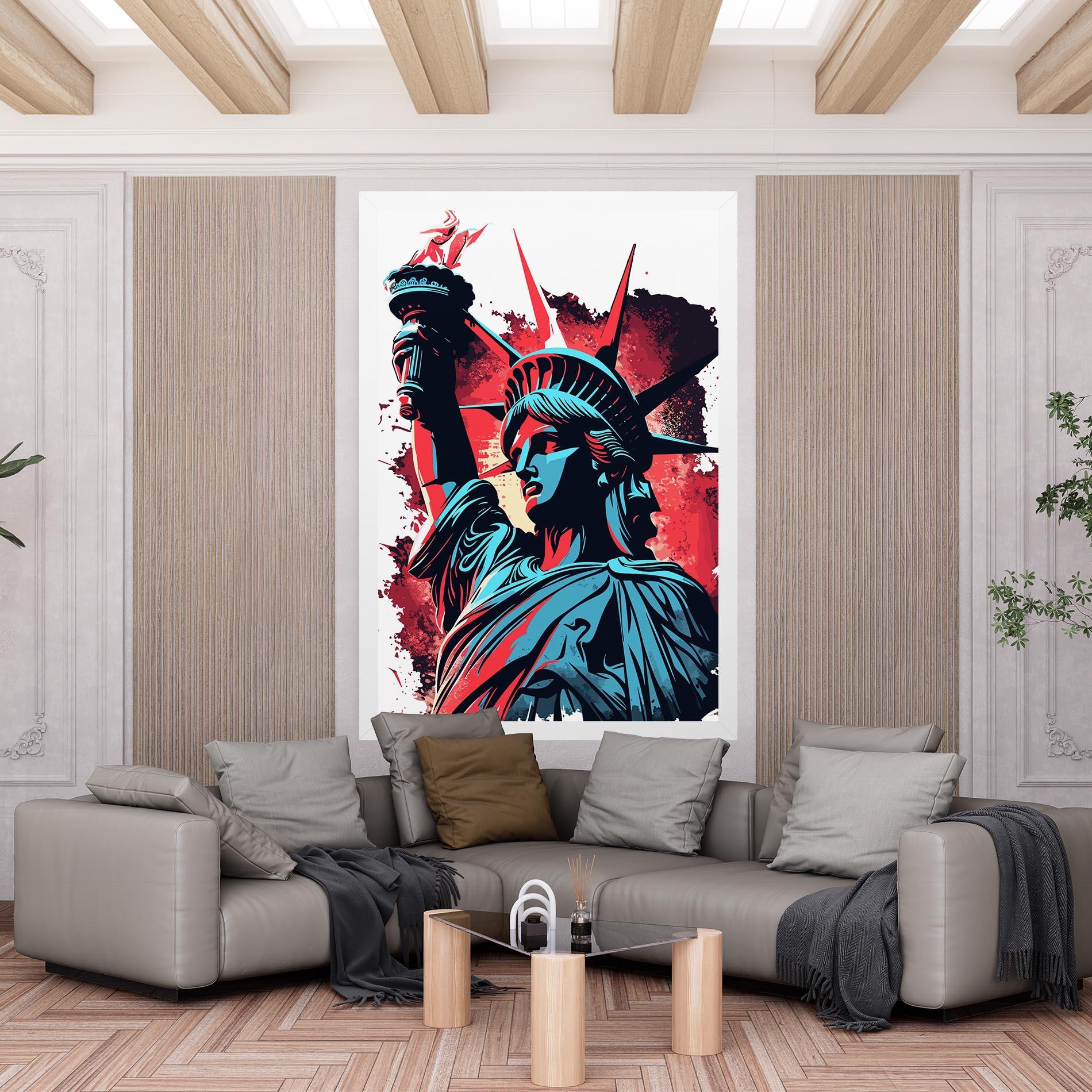 Leinwandbild Liberty Statue Art mockup 6