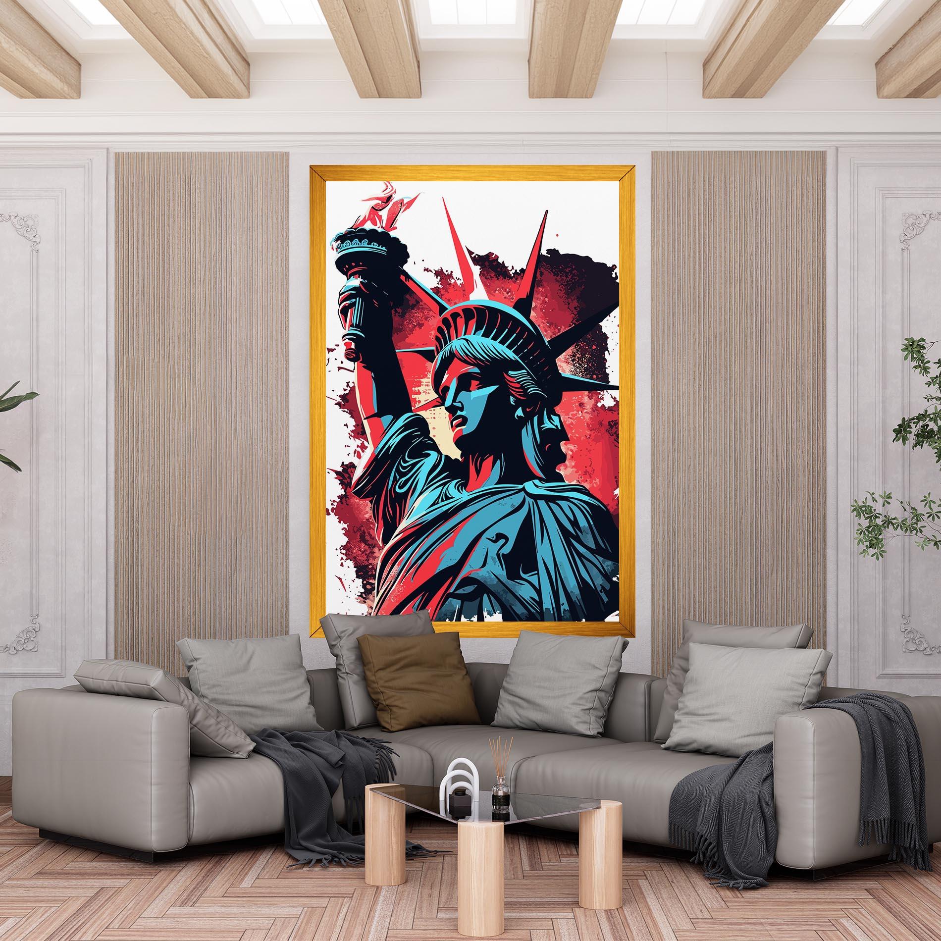 Leinwandbild Liberty Statue Art mockup 6