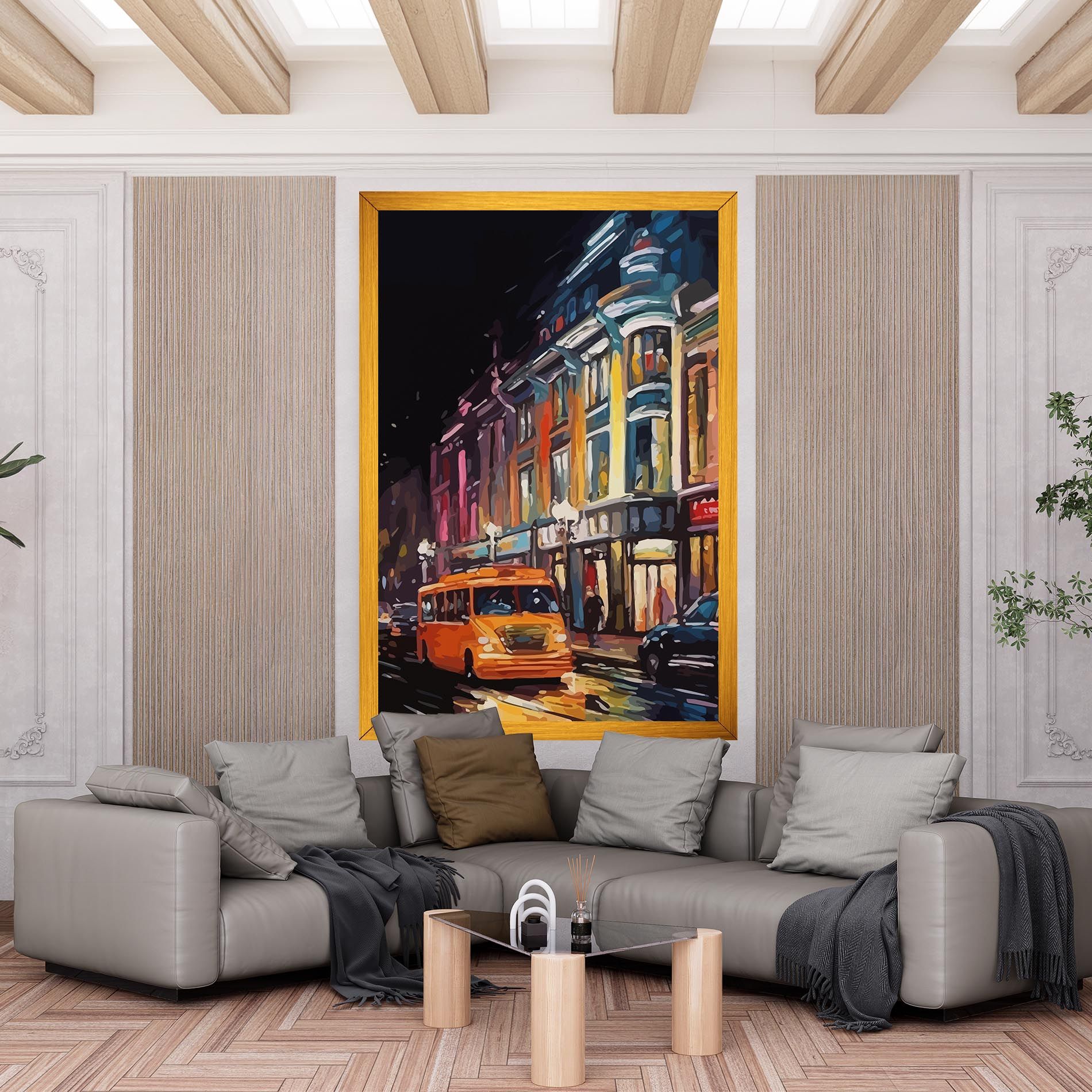 Yellow Car City Art mockup 6