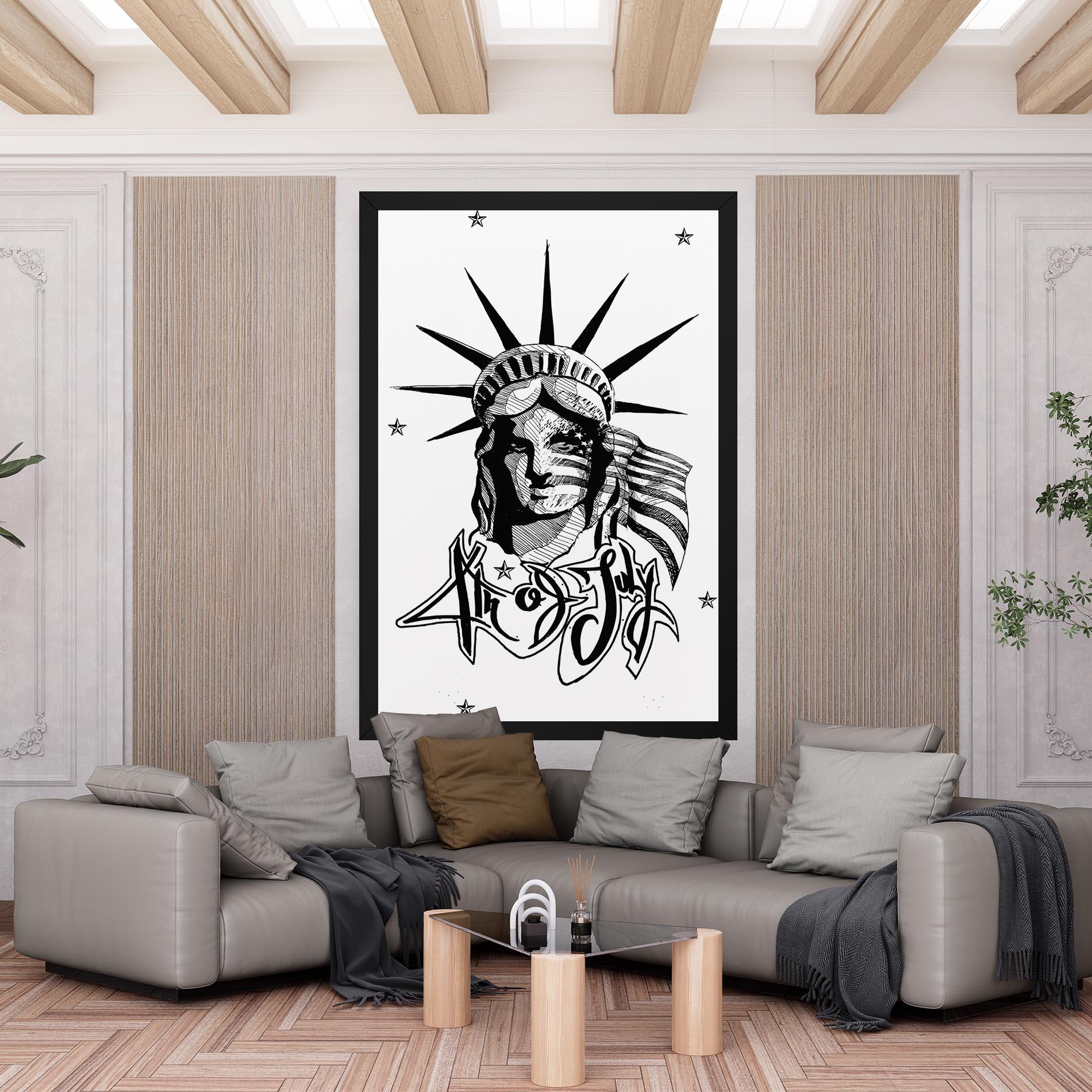 Leinwandbild Head Of Liberty Statue mockup 6