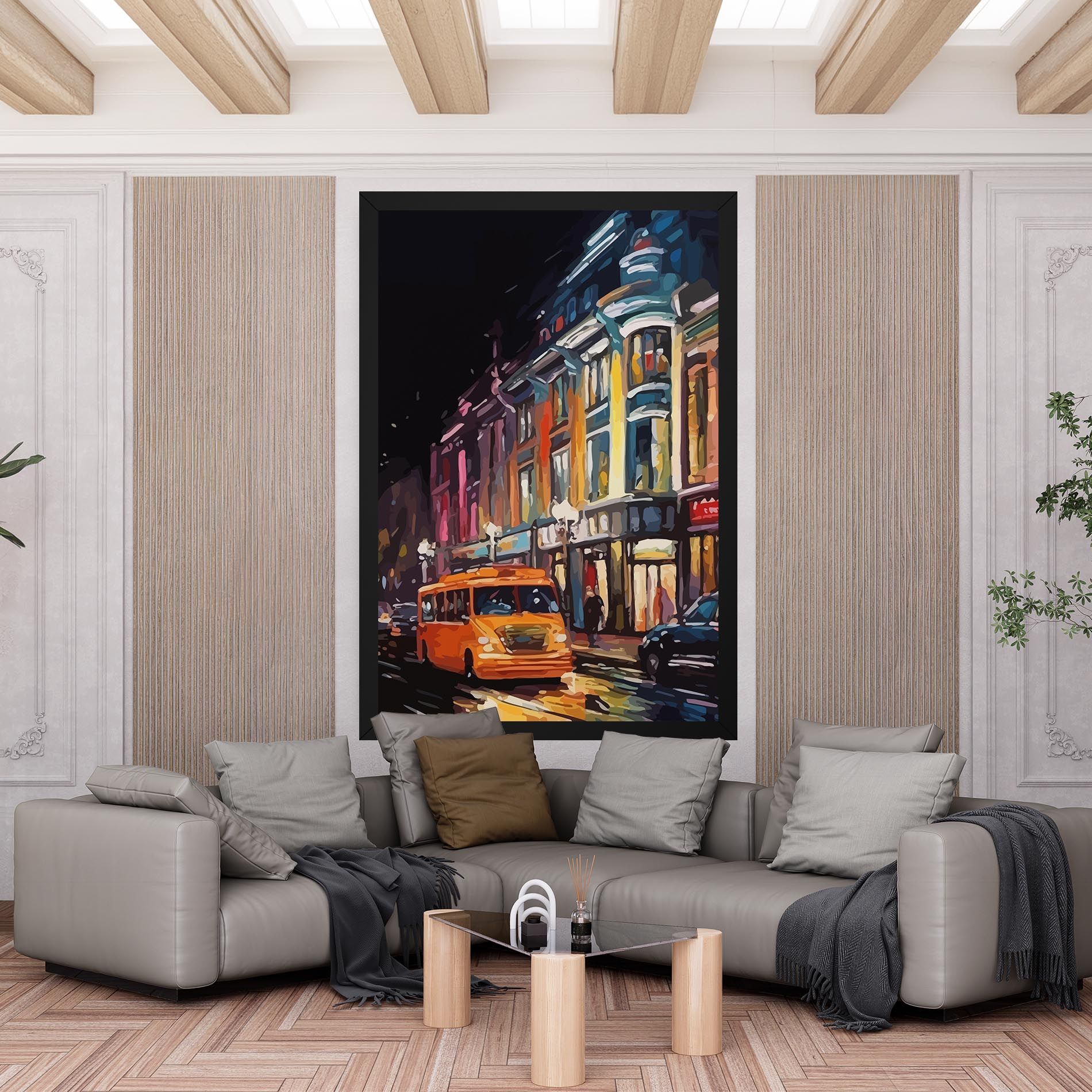 Yellow Car City Art mockup 6