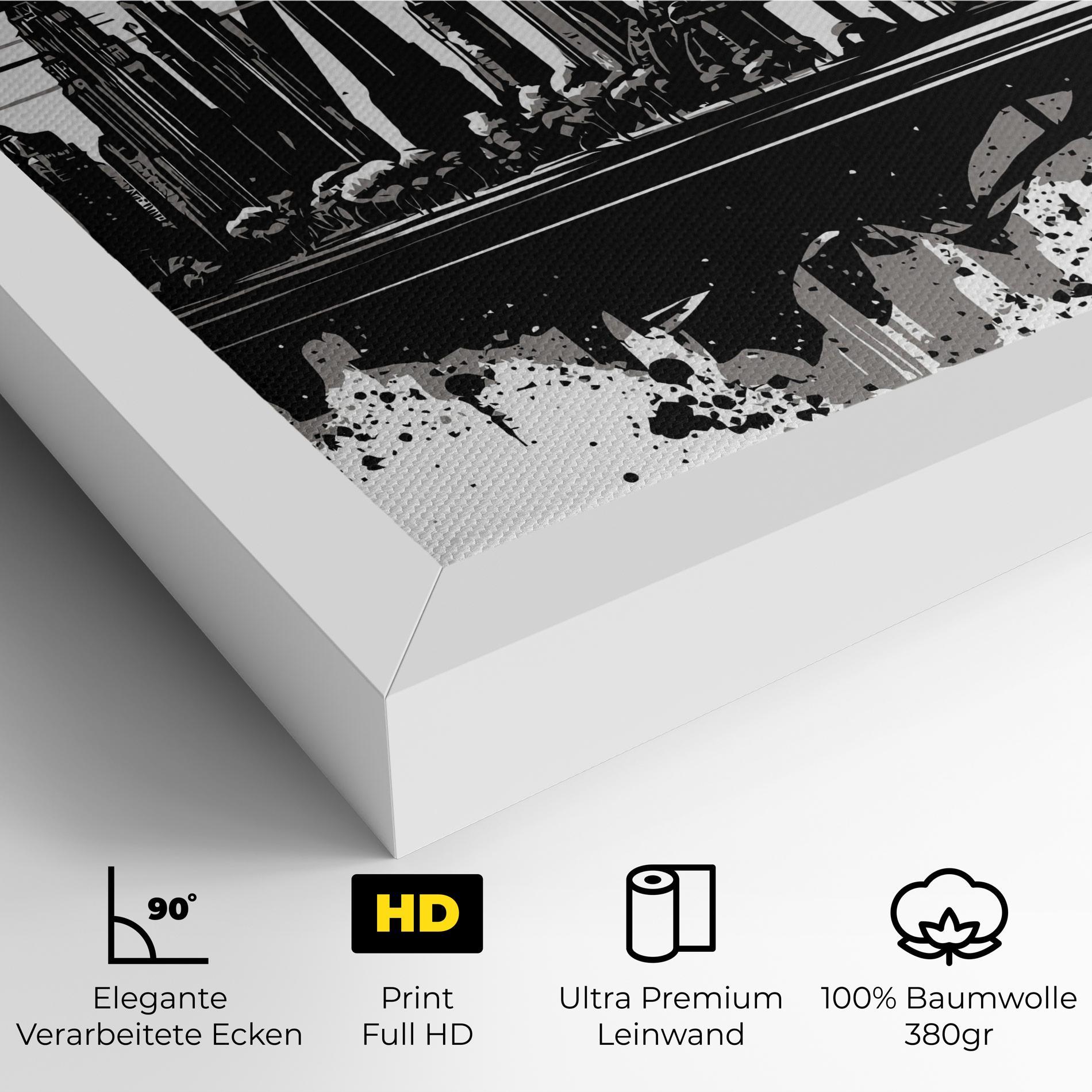 Leinwandbild Black Ink City mockup 4