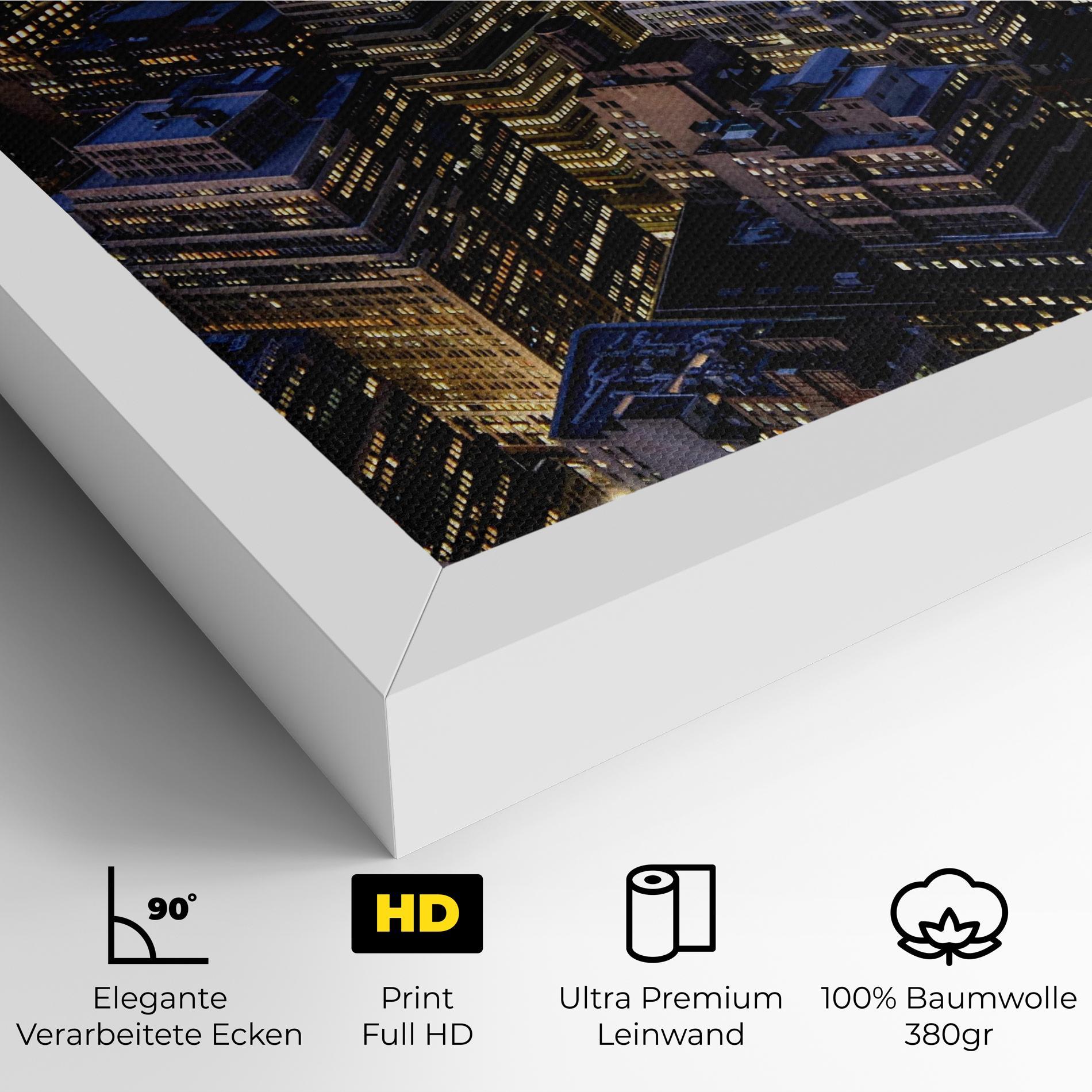 Leinwandbild Blue Gold Skylines mockup 4