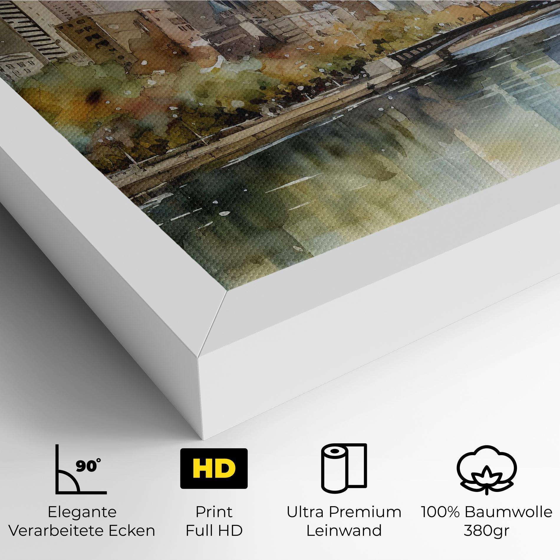 Leinwandbild City Skyline Painting mockup 4
