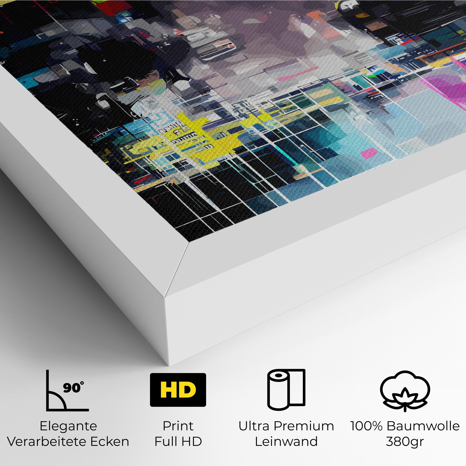 Leinwandbild Grunge City Street mockup 4