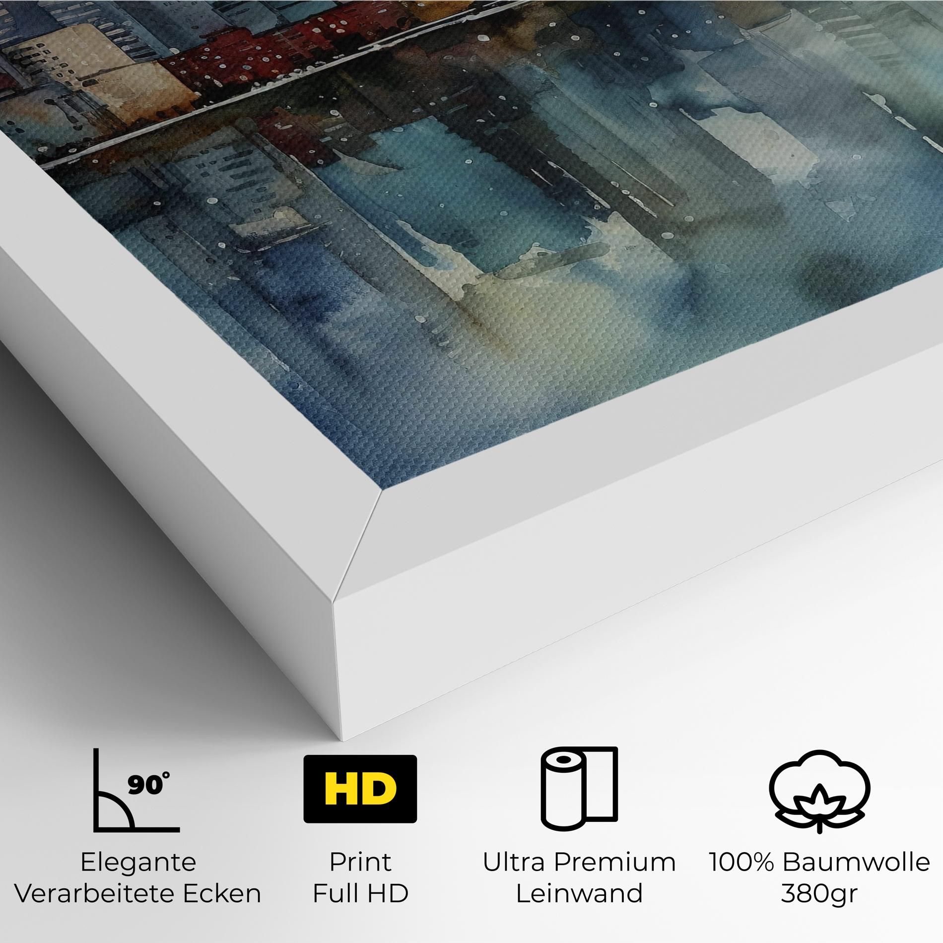 Watercolor City Skyline mockup 4