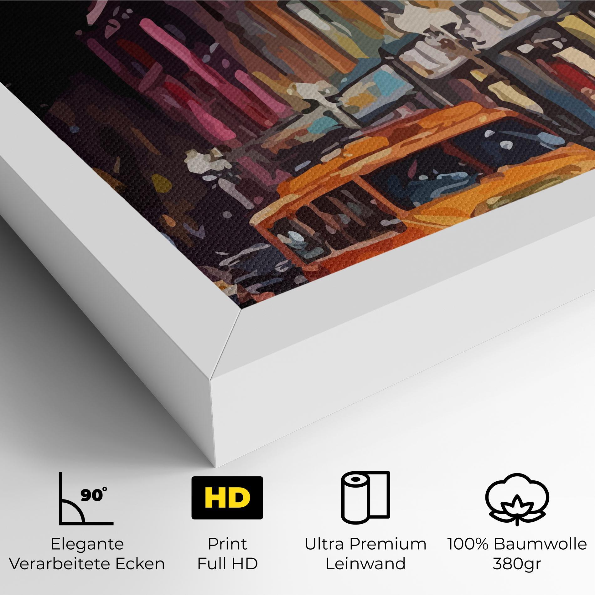 Leinwandbild Yellow Car City Art mockup 4