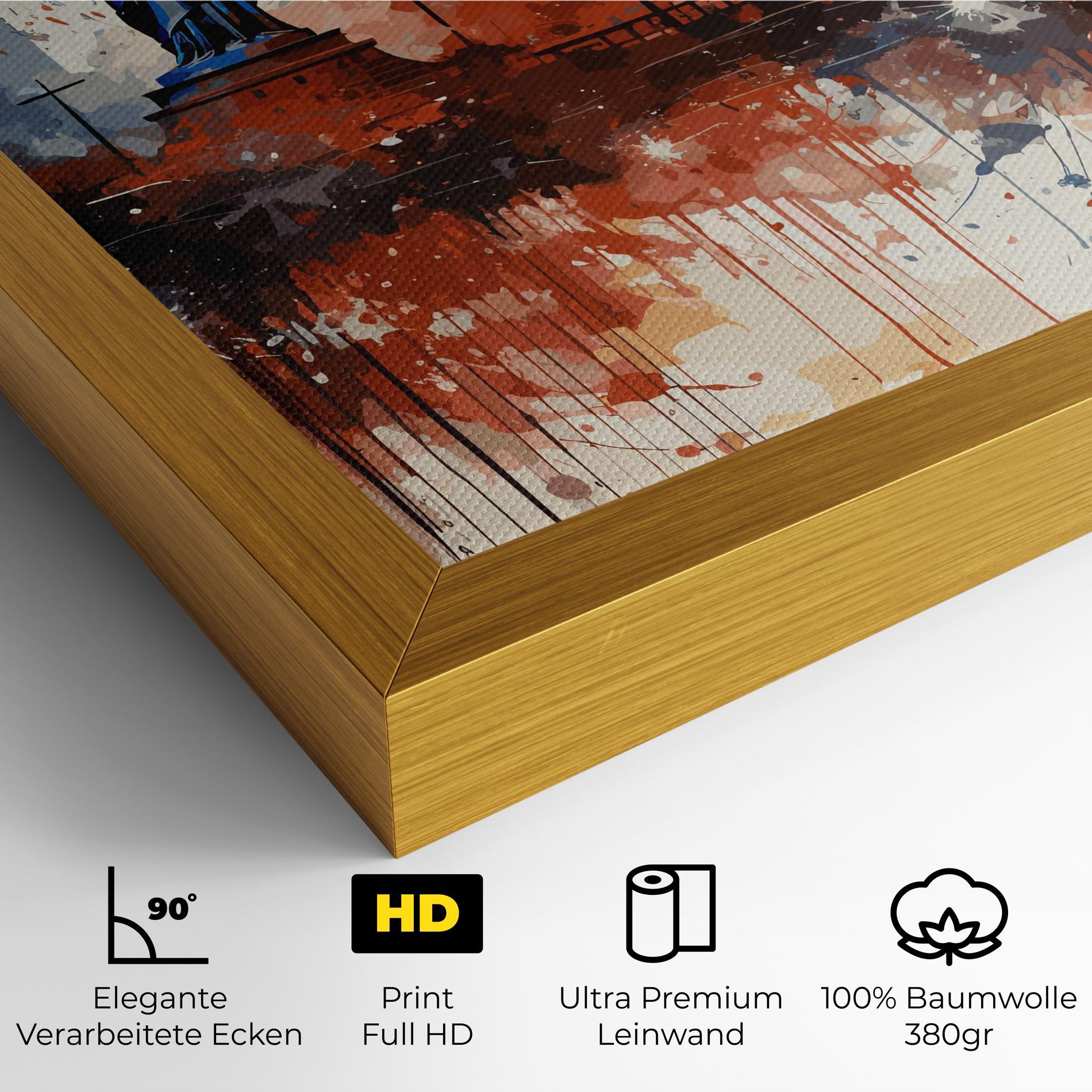 Leinwandbild Red Blue Liberty Statue mockup 4