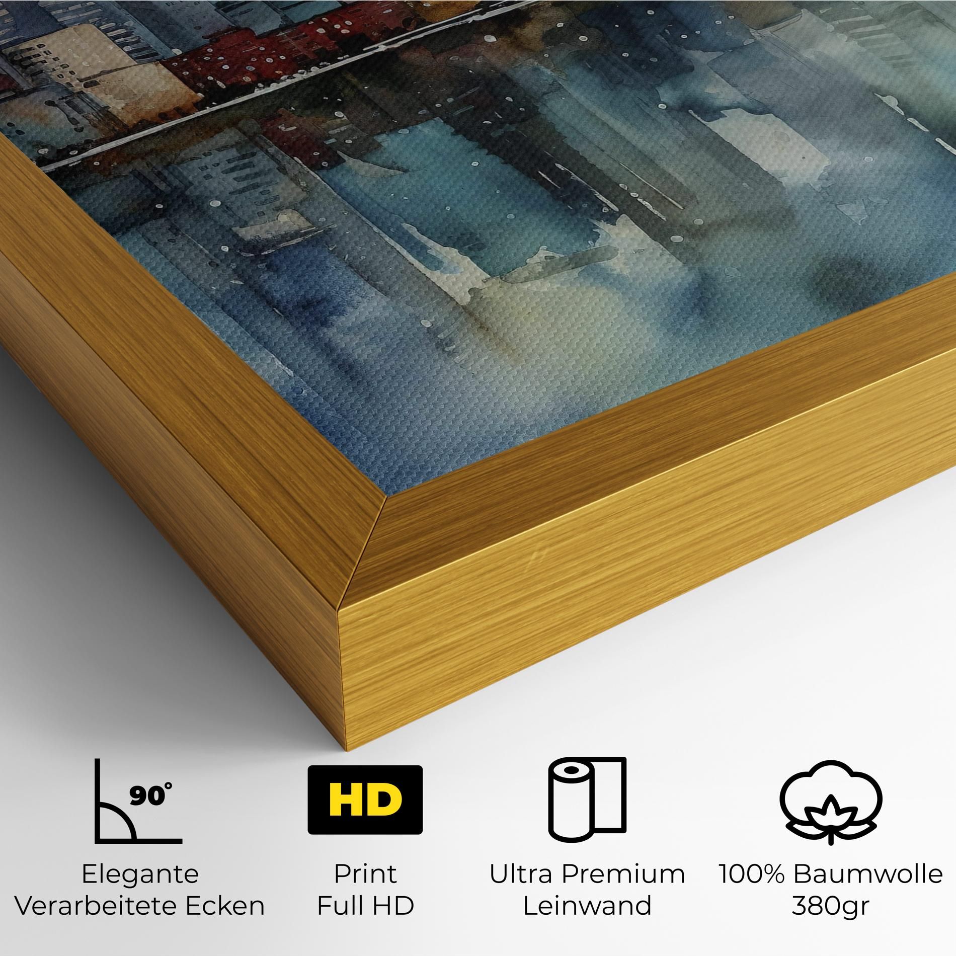 Watercolor City Skyline mockup 4