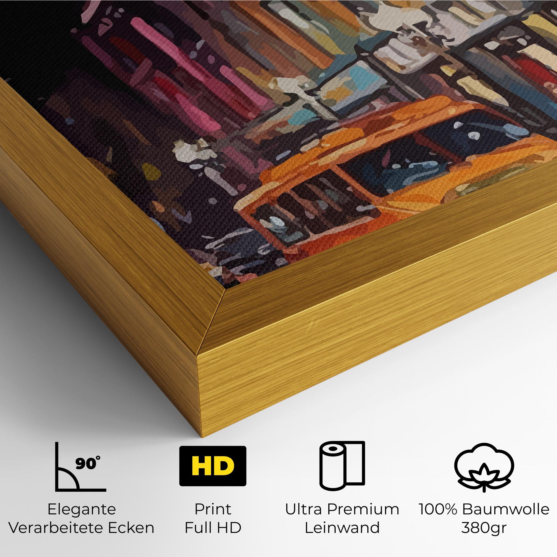 Leinwandbild Yellow Car City Art mockup 4