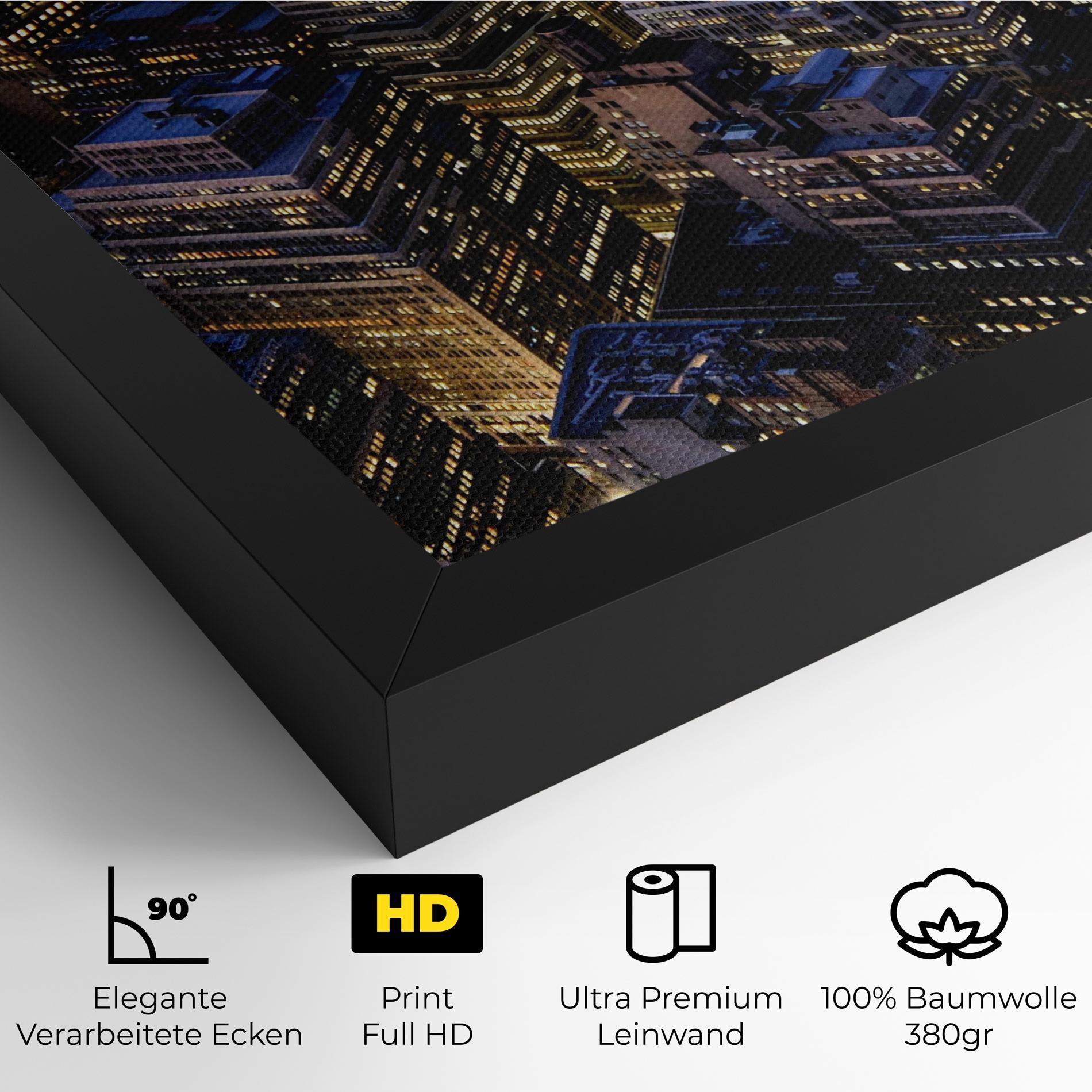 Leinwandbild Blue Gold Skylines mockup 4