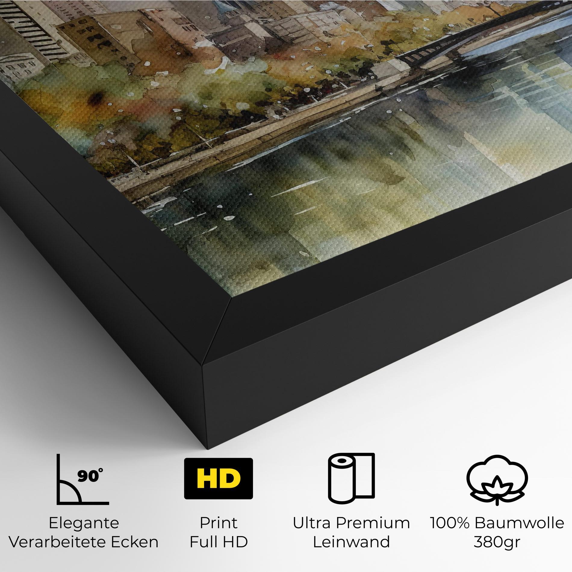 Leinwandbild City Skyline Painting mockup 4