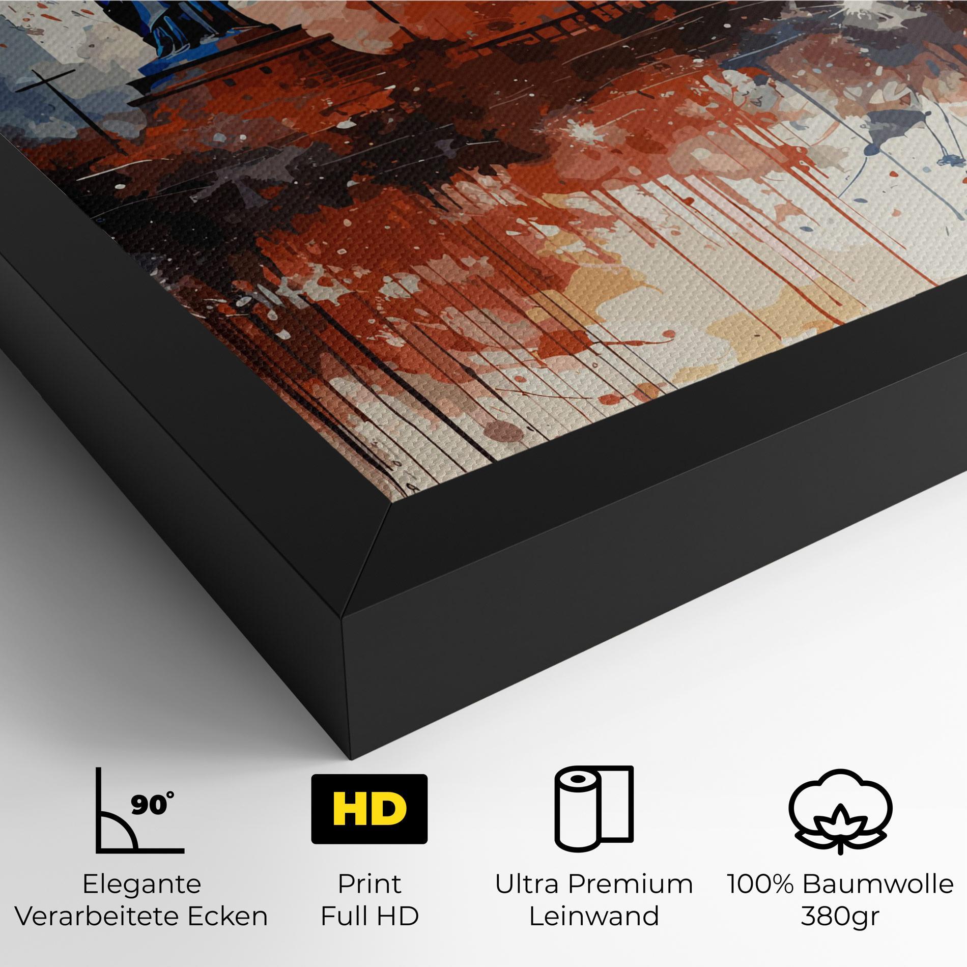 Leinwandbild Red Blue Liberty Statue mockup 4