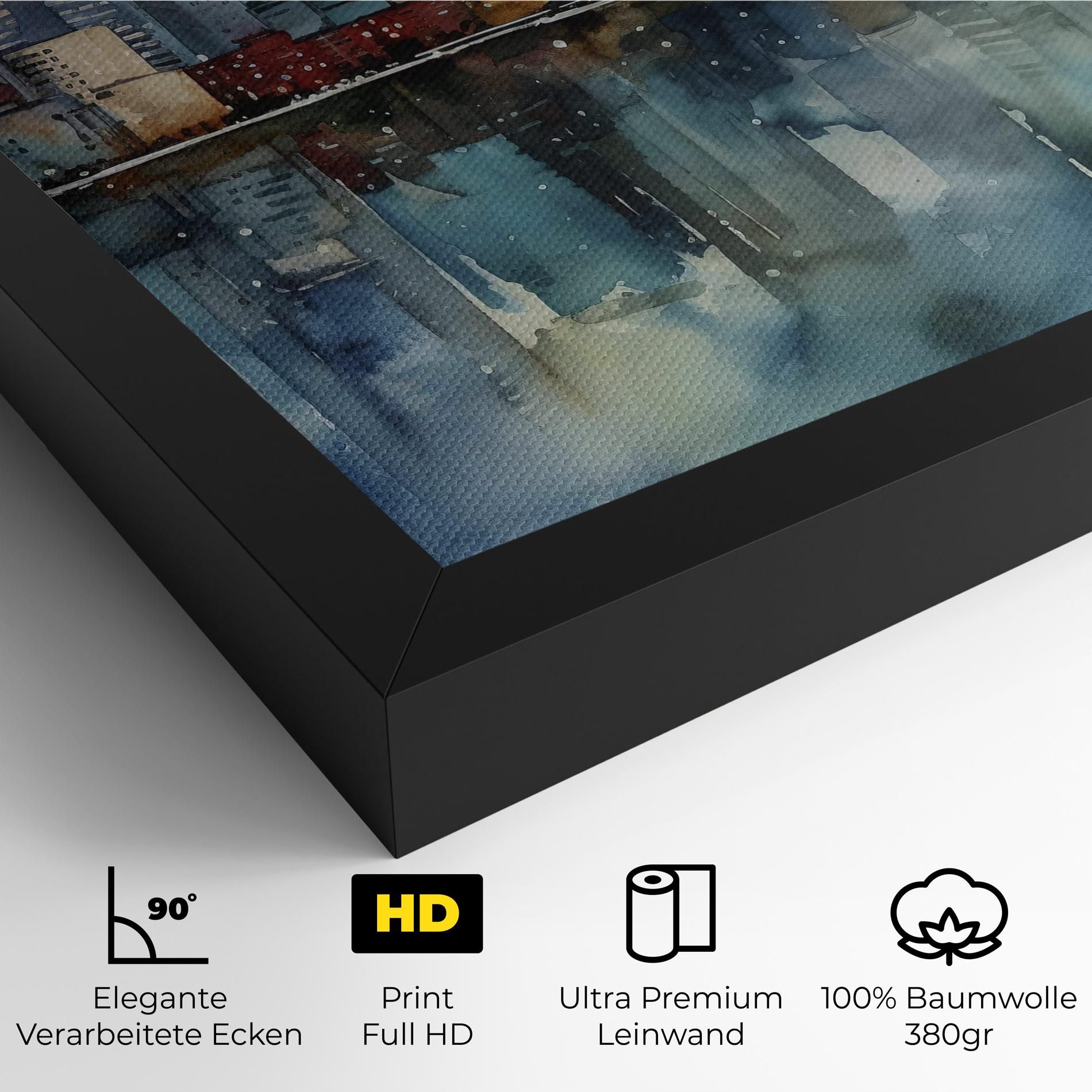 Watercolor City Skyline mockup 4