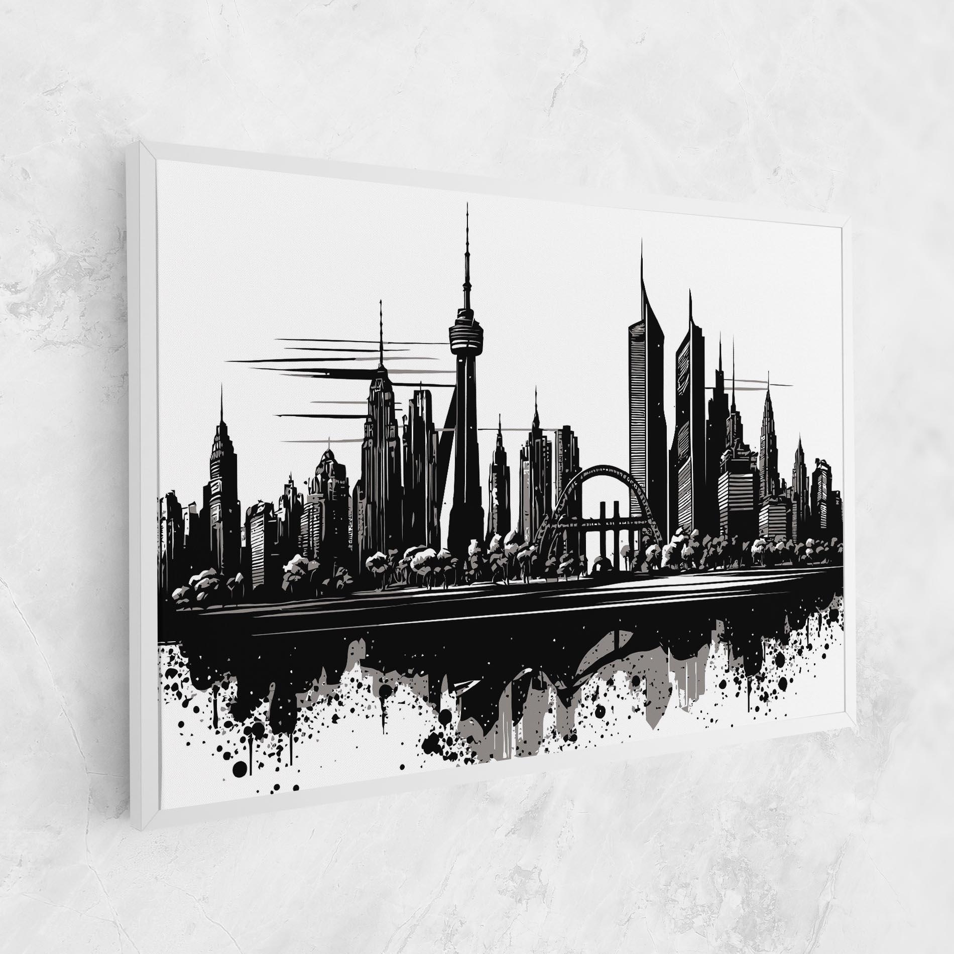 Leinwandbild Black Ink City mockup 1