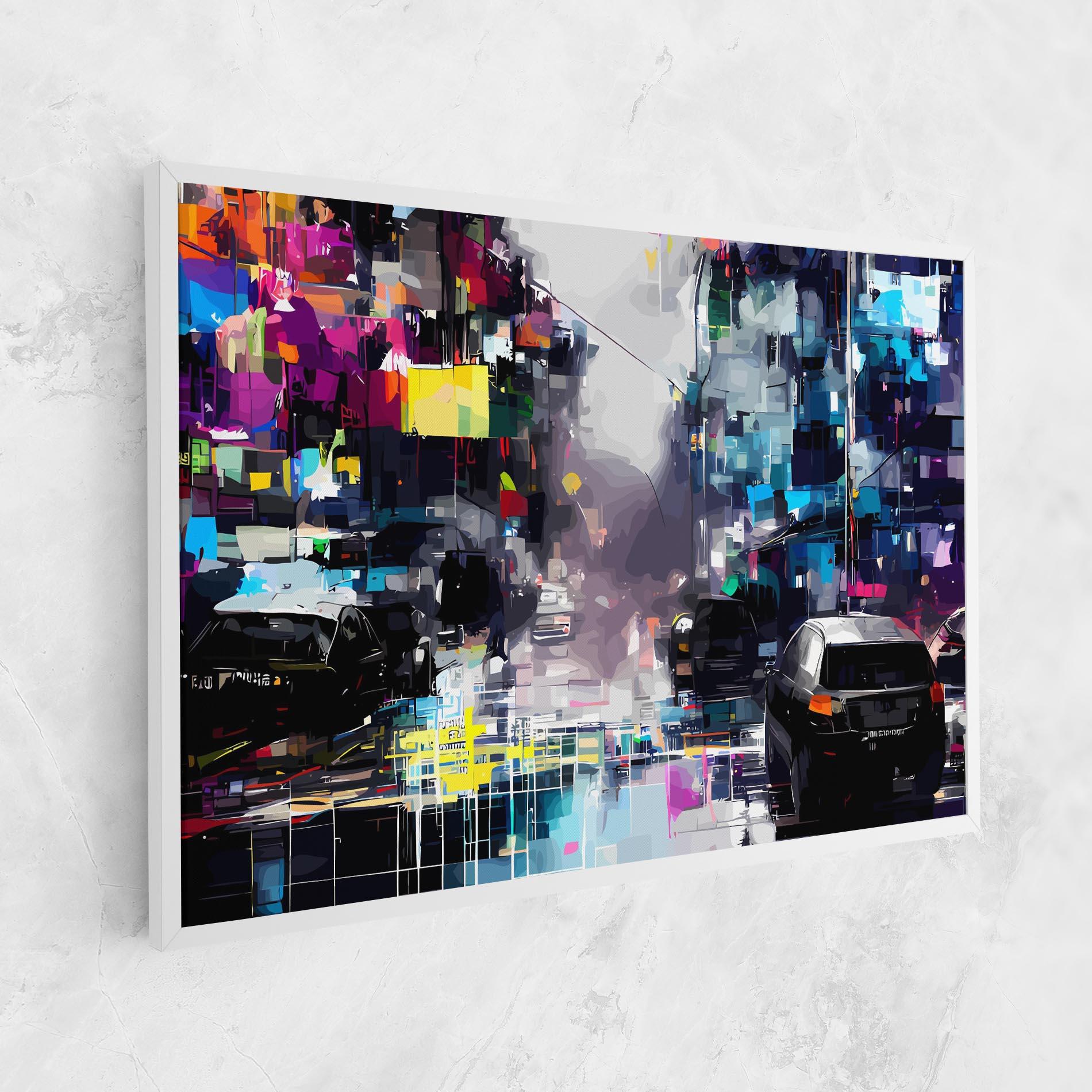 Leinwandbild Grunge City Street mockup 1