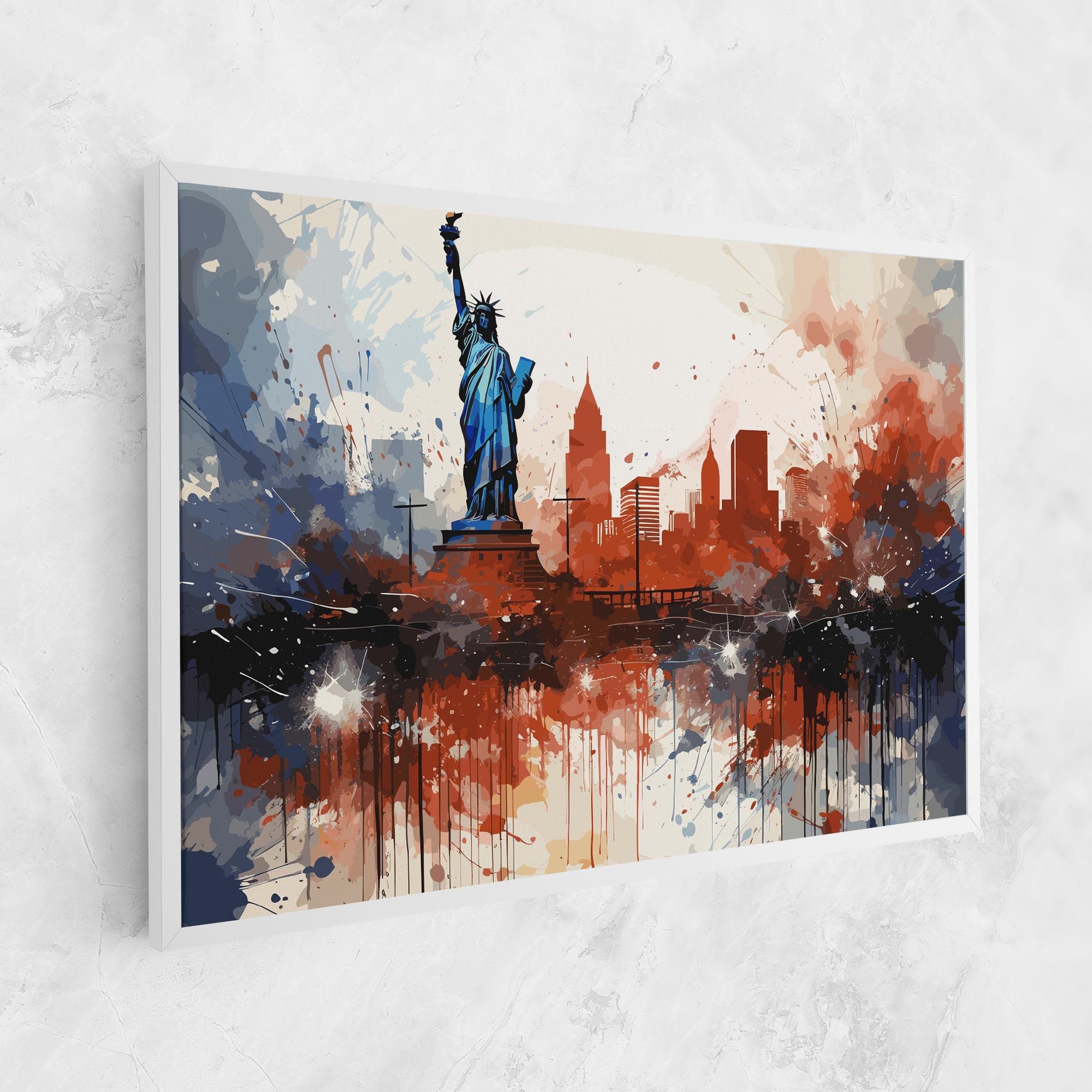Red Blue Liberty Statue mockup 1