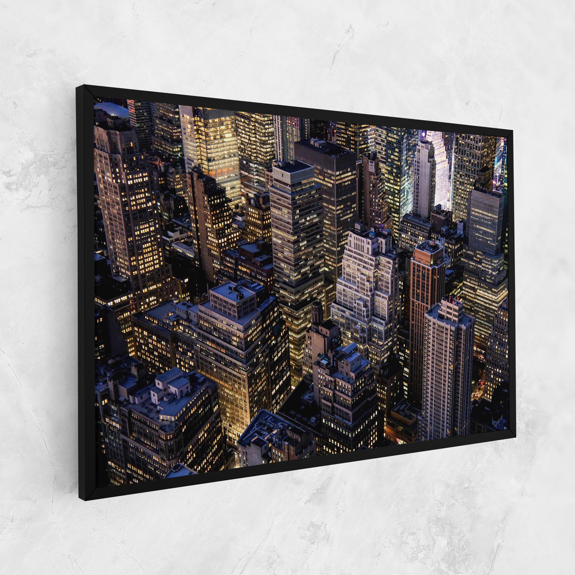 Leinwandbild Blue Gold Skylines mockup 1