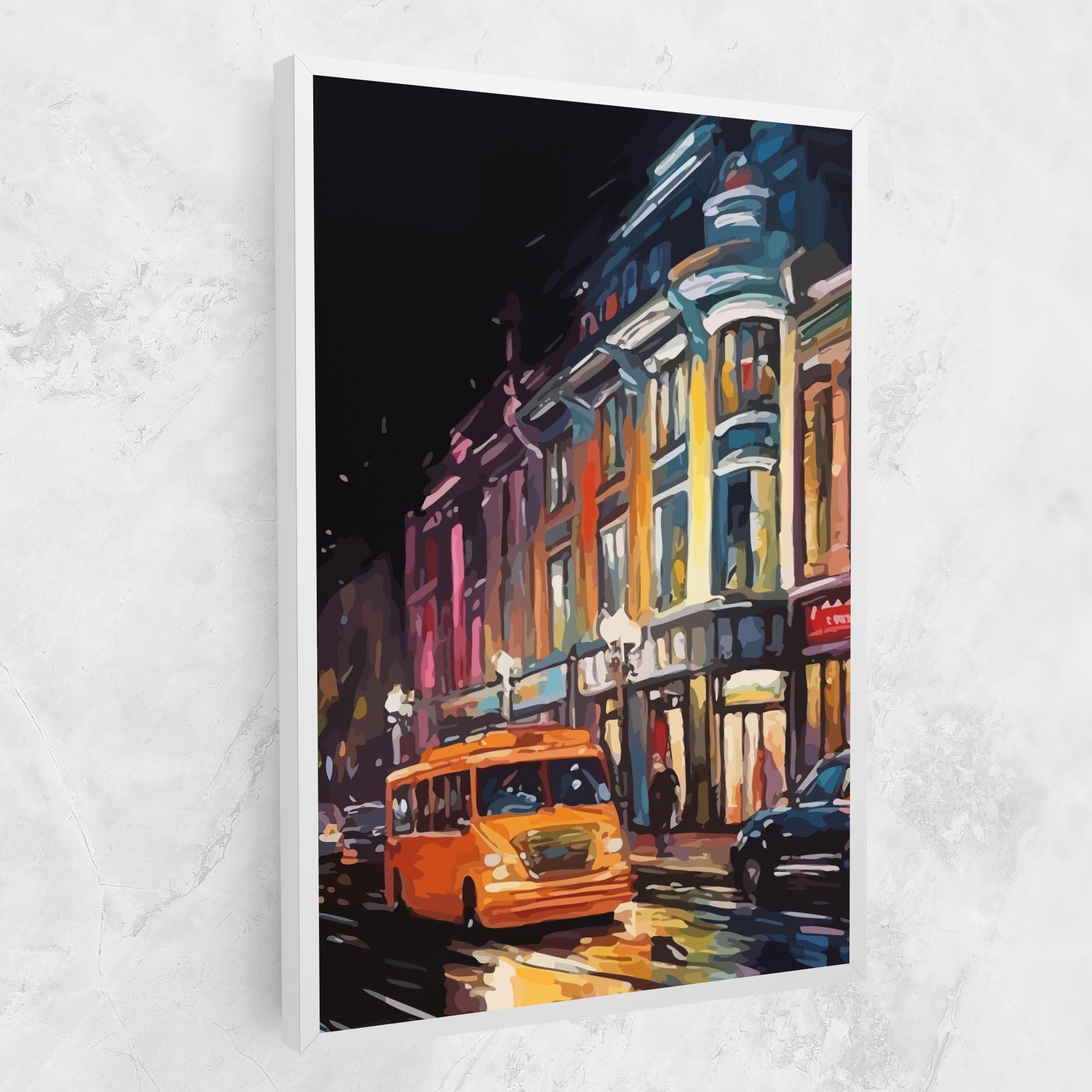 Leinwandbild Yellow Car City Art mockup 1